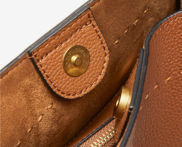Stylish Versatile Leather Bucket Bag for Women - Fashionable Crossbody & Shoulder Bag - Perfect for Work, Travel & Everyday Use