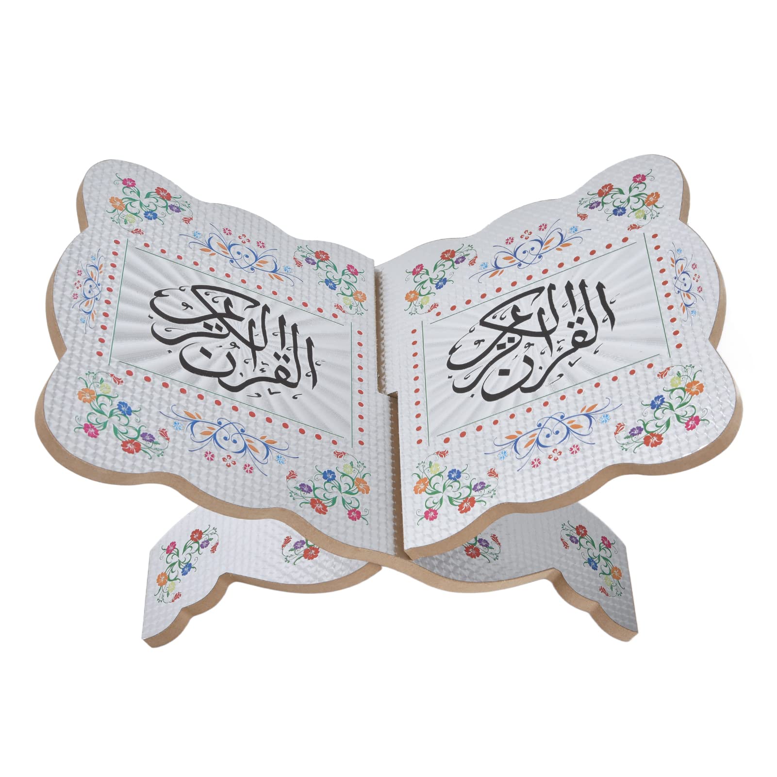 Vintage Wooden Book Holder Stand - Folding Quran & Bible Stand for Home, Office, Prayer - Decorative Book Stand for Kuran, Bible, Geeta (White) | Perfect for Reading, Studying, and Displaying Sacred Texts