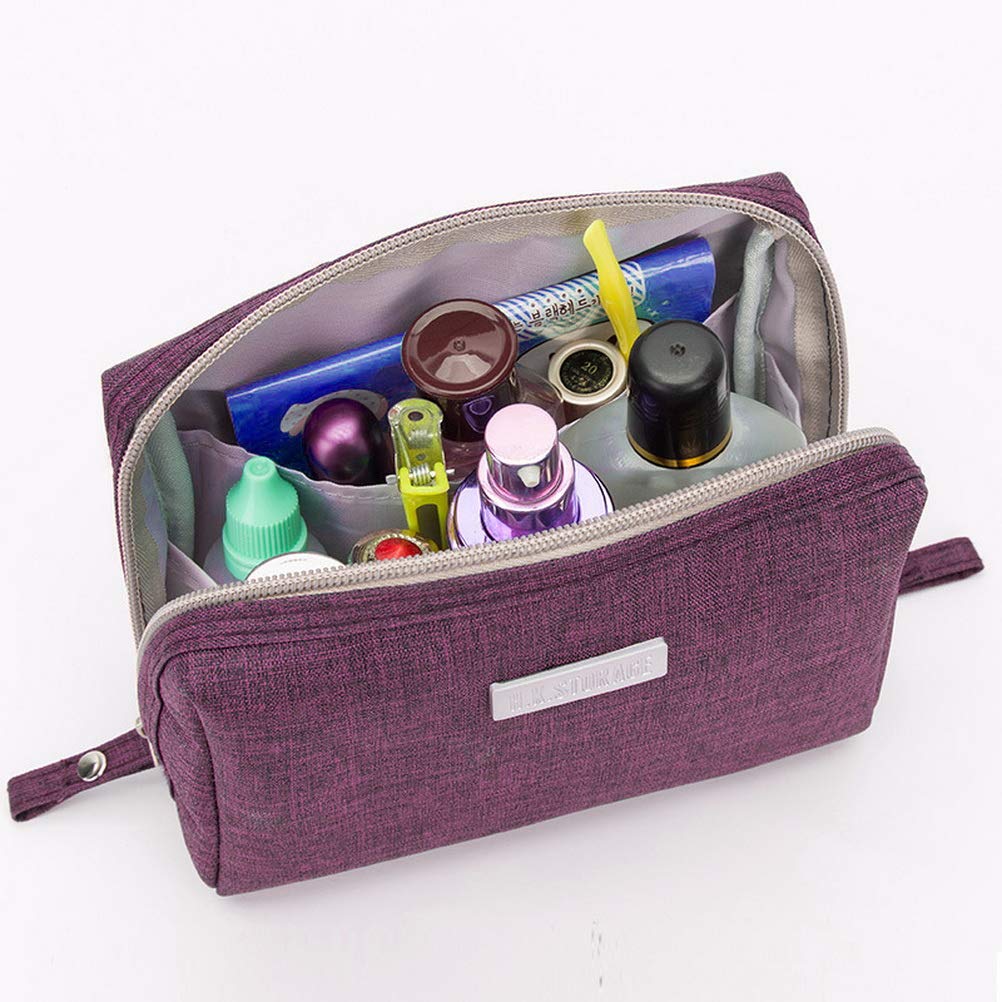 Waterproof Nylon Makeup Bag for Women - Travel Cosmetic Pouch (Purple) | Perfect Gift & Organizer
