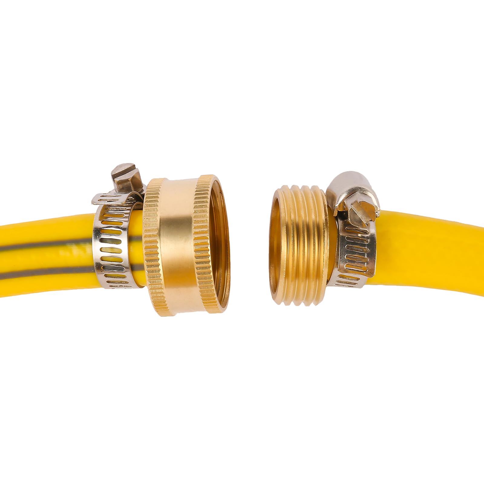 Premium Brass Garden Hose Connector Repair Kit with Stainless Steel Clamps - 1/2 Inch Water Hose Fitting Replacement - Perfect for Leaky Outdoor Faucets, Sprinkler Systems & Drip Irrigation
