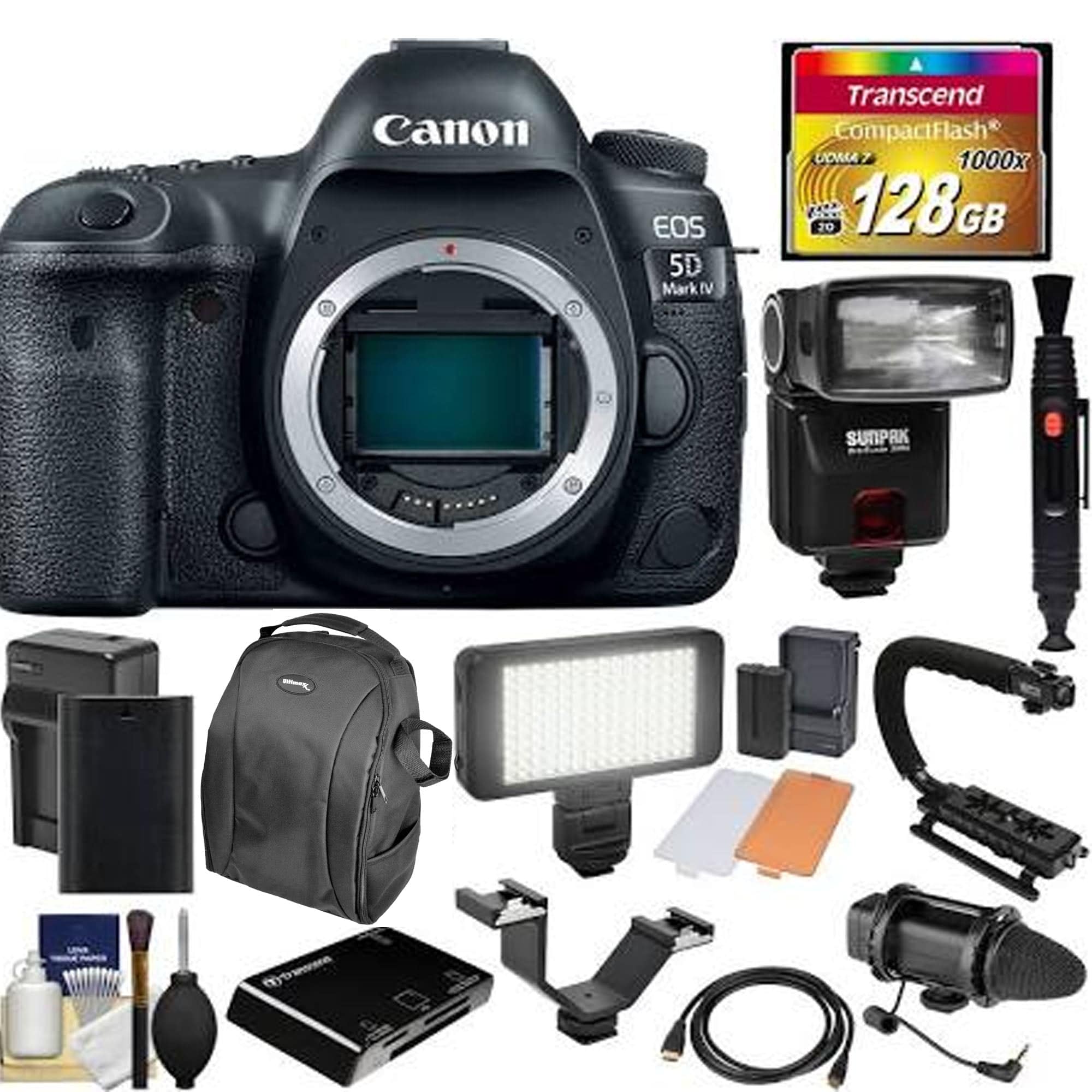 Canon EOS 5D Mark IV 30.4MP Full Frame DSLR Camera (Body Only) with 128GB CF Card Bundle - Professional Photography, Wedding & Portrait Shooting