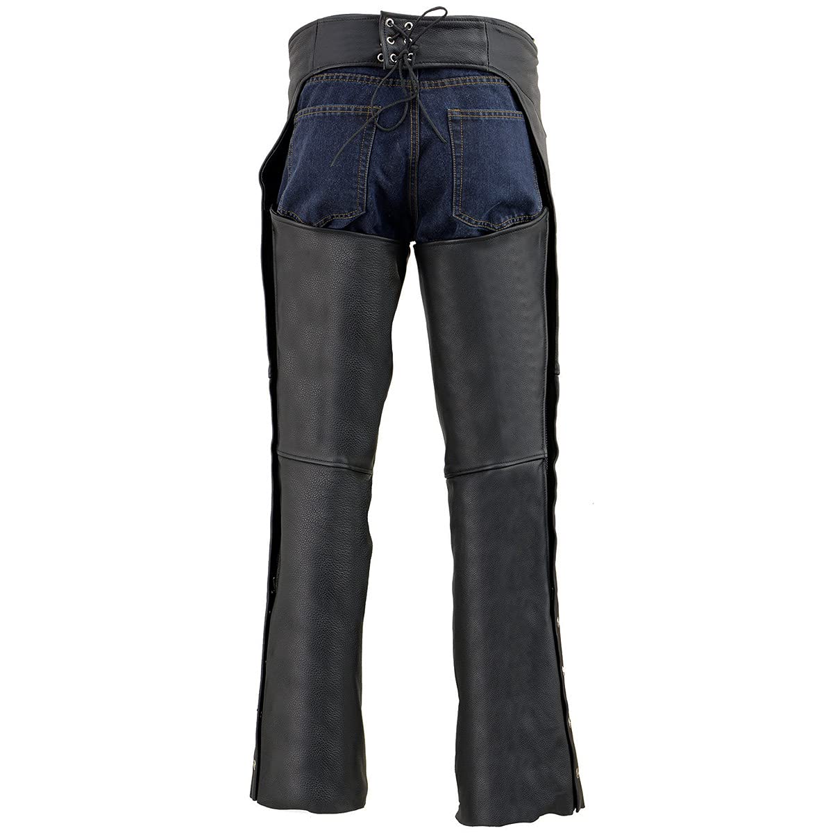 Milwaukee Men's Genuine Cowhide Leather Chaps - Fully Lined for Comfort & Durability | Perfect for Motorcycle Riding, Rodeo & Outdoor Work