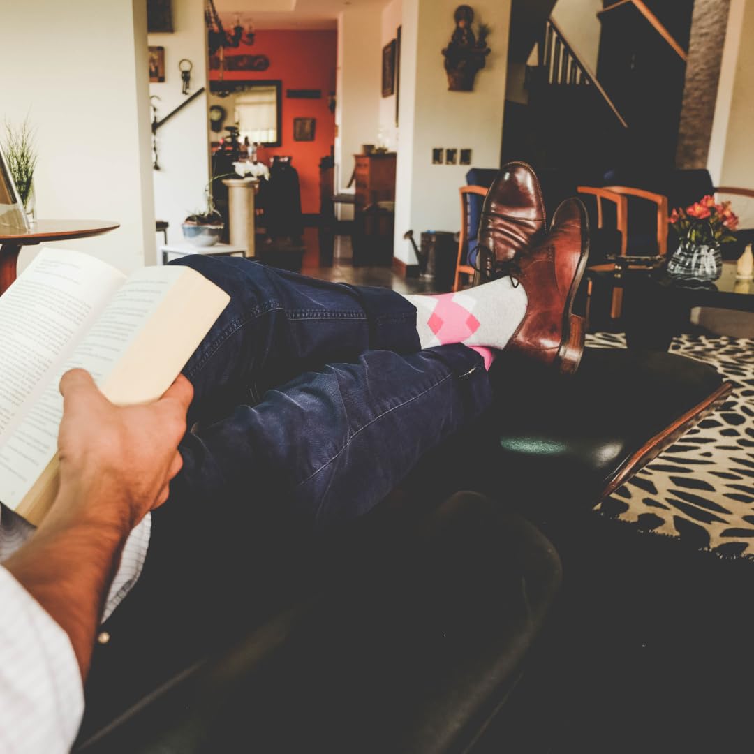 Premium Men's Over the Calf Dress Socks (3-Pack) - Soft Cotton Long Socks That Stay Up 12+ Hours - Ideal for Business, Office & Formal Occasions