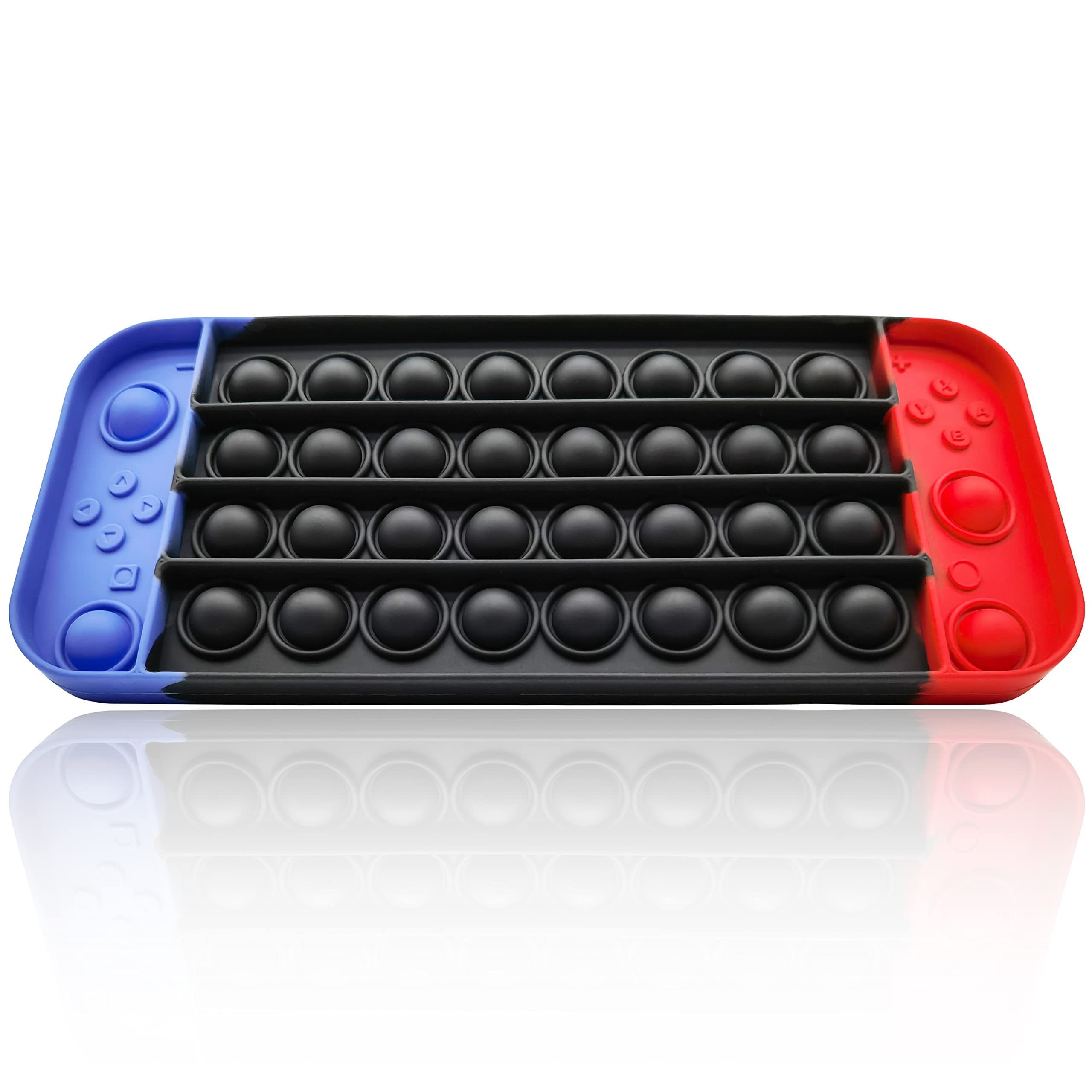 **JAEZZIY Push Pop Game Controller Fidget Toy - Stress Relief & Anxiety Relief for Kids & Adults - ADHD Sensory Toy for Boys & Girls - Blue Black Red - Perfect for Home, Office & Travel**