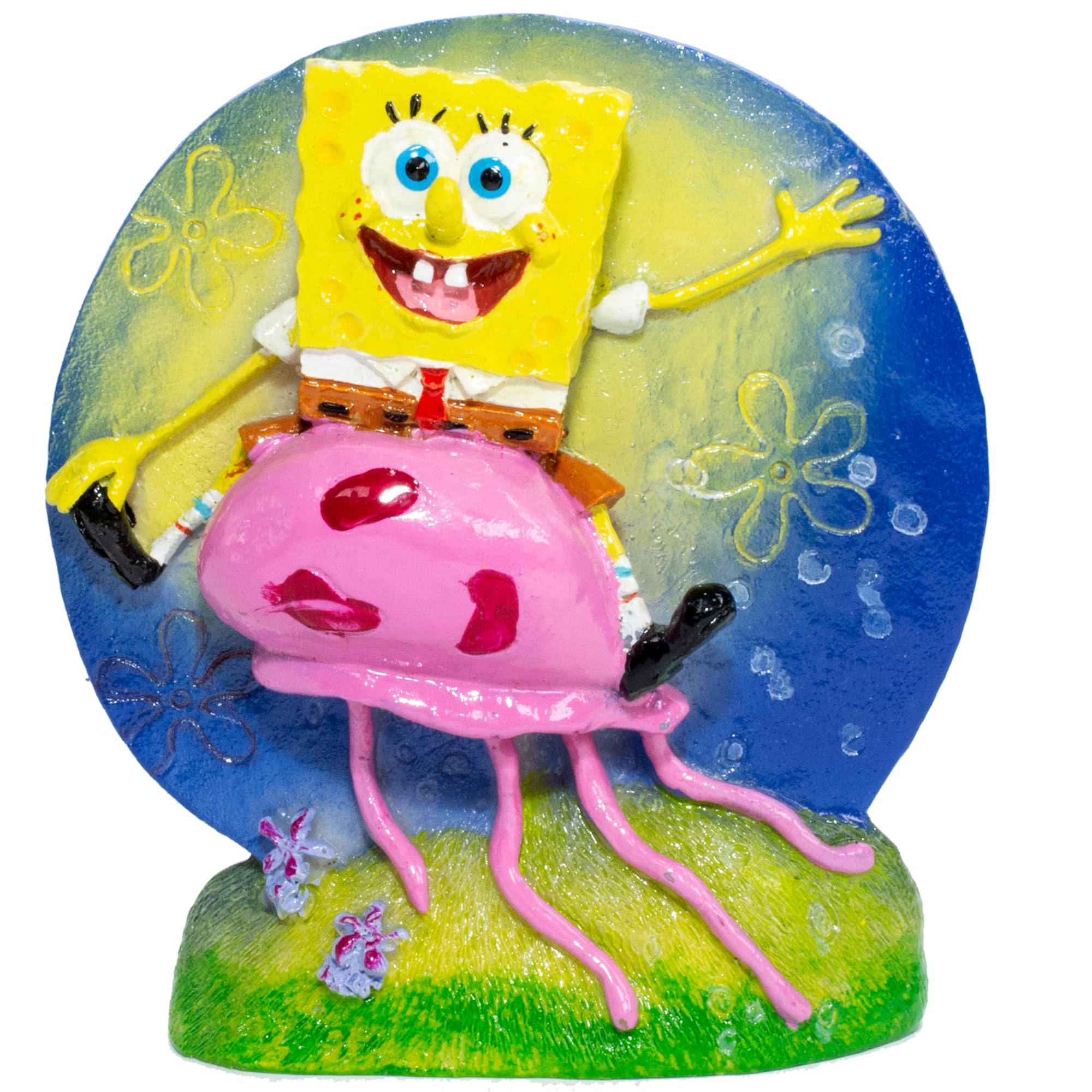 Penn-Plax Officially Licensed SpongeBob SquarePants Aquarium Decor - Jellyfish Ride Ornament (3.75