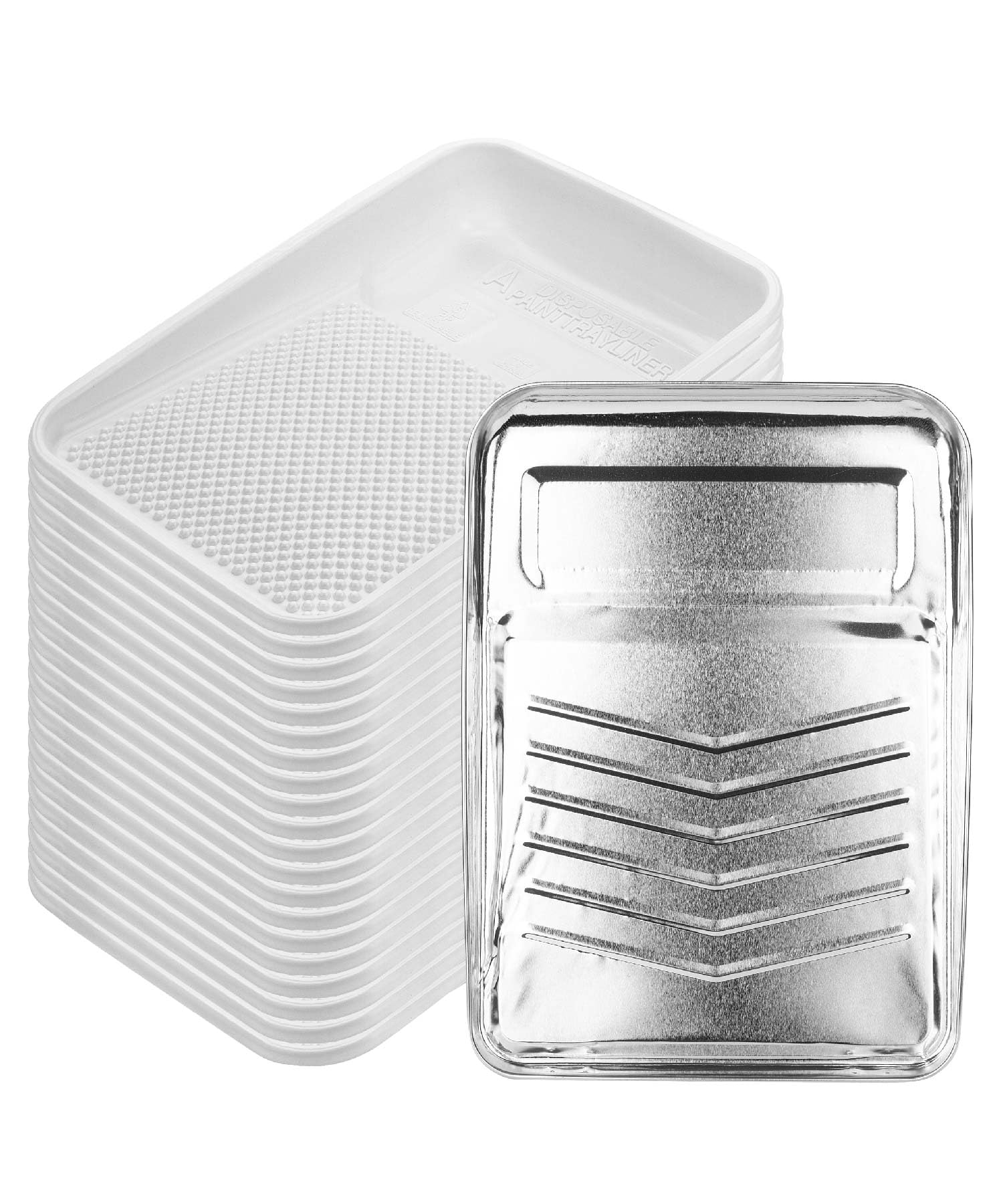 Bates 9 Inch Paint Tray Liner Set - 1 Metal Paint Tray with 20 Disposable Plastic Liners for Walls, Ceilings & DIY Projects - Paint Roller Accessories for Professional & Home Painting