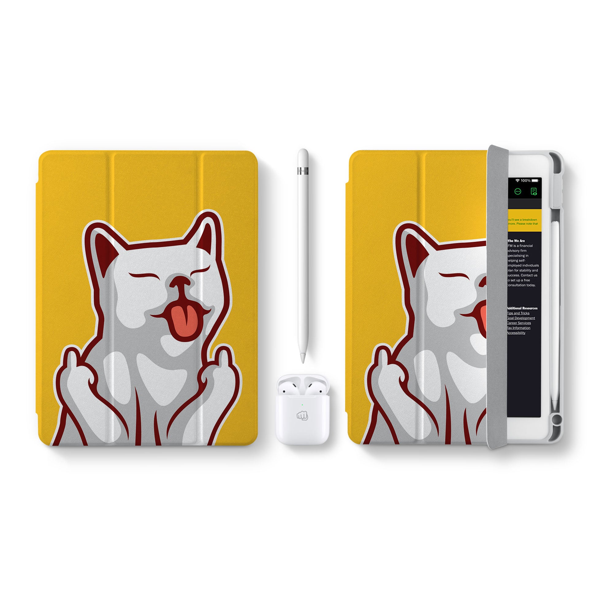 iPad 360 Elite Case with Cat Design - Premium Protective Cover for iPad Air/Pro, Shockproof & Scratch-Resistant - Perfect for Work, School & Travel