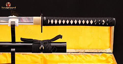Lyuesword Japanese Full Tang Ninja Sword - Battle Ready 1095 High Carbon Steel Katana with Razor Sharp Blade | Authentic Ninja Weapon for Martial Arts Training, Cosplay & Collectors