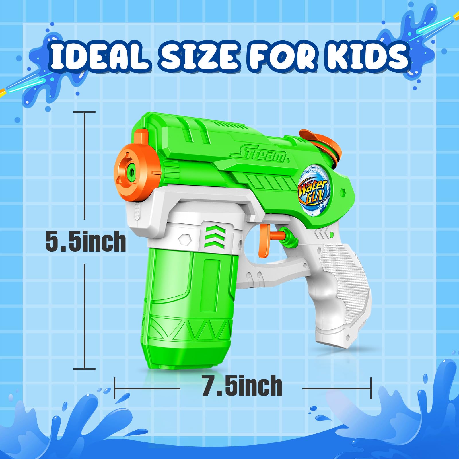 **6 Pack Water Guns for Kids - 220CC Large Capacity Squirt Guns with 15-20 Feet Range, Outdoor Water Blaster Toys for Boys & Girls - Perfect for Pool, Beach, Backyard Battles & Summer Water Fights**