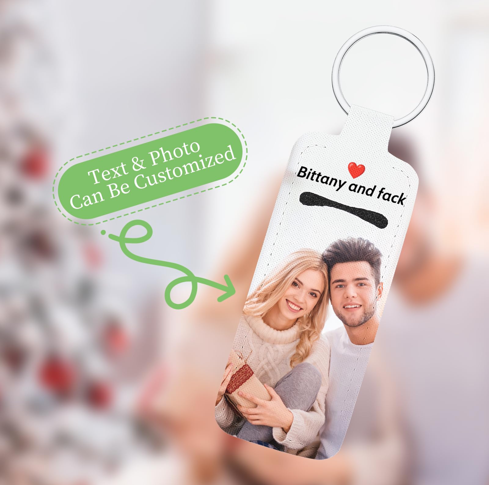 Custom Photo & Text Lip Balm Holder Keychain - Personalized Chapstick Keychain for Women - Great for Gifts, Promotions & Everyday Carry (Home, Office, Gym, Travel)