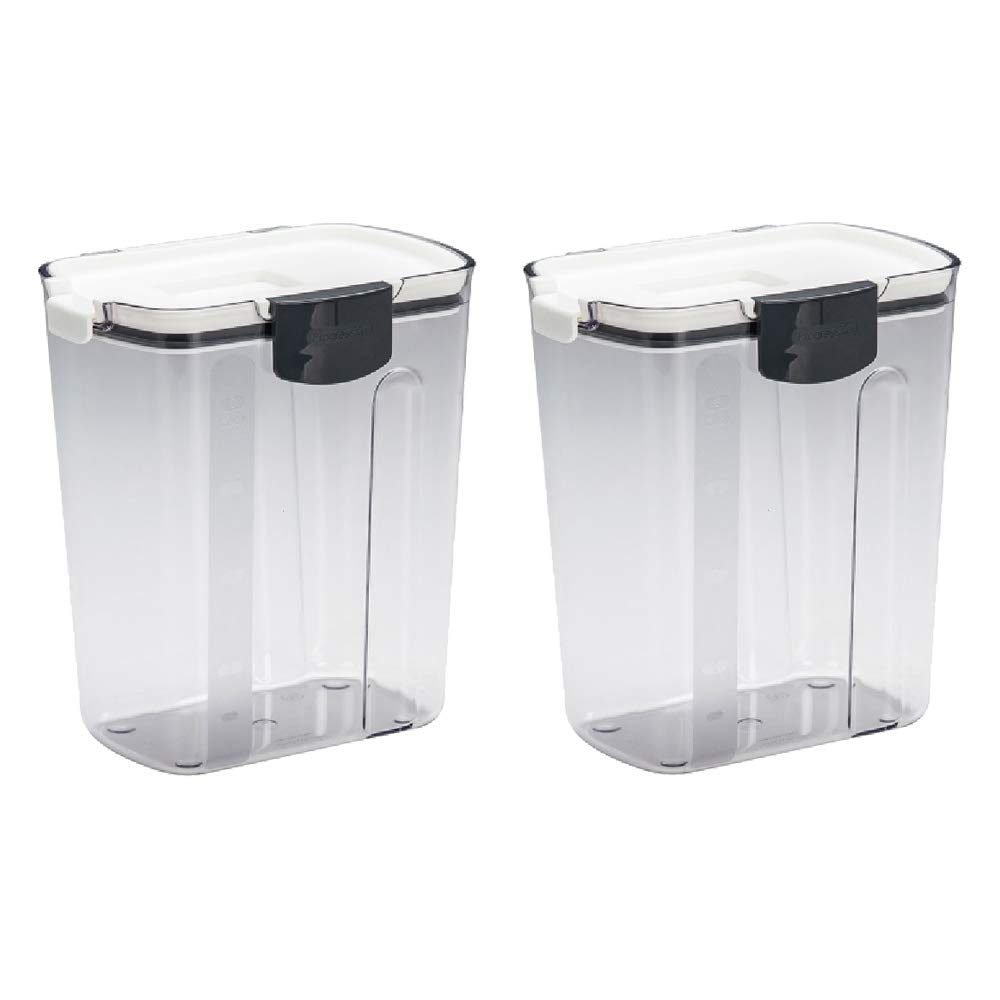 Progressive International Prepworks ProKeeper 2-Piece Clear Food Storage Canister Set for Baking Ingredients | Airtight Kitchen Organization Containers for Flour, Sugar & Dry Goods | Perfect for Pantry, Countertop & Baker's Kitchen Storage
