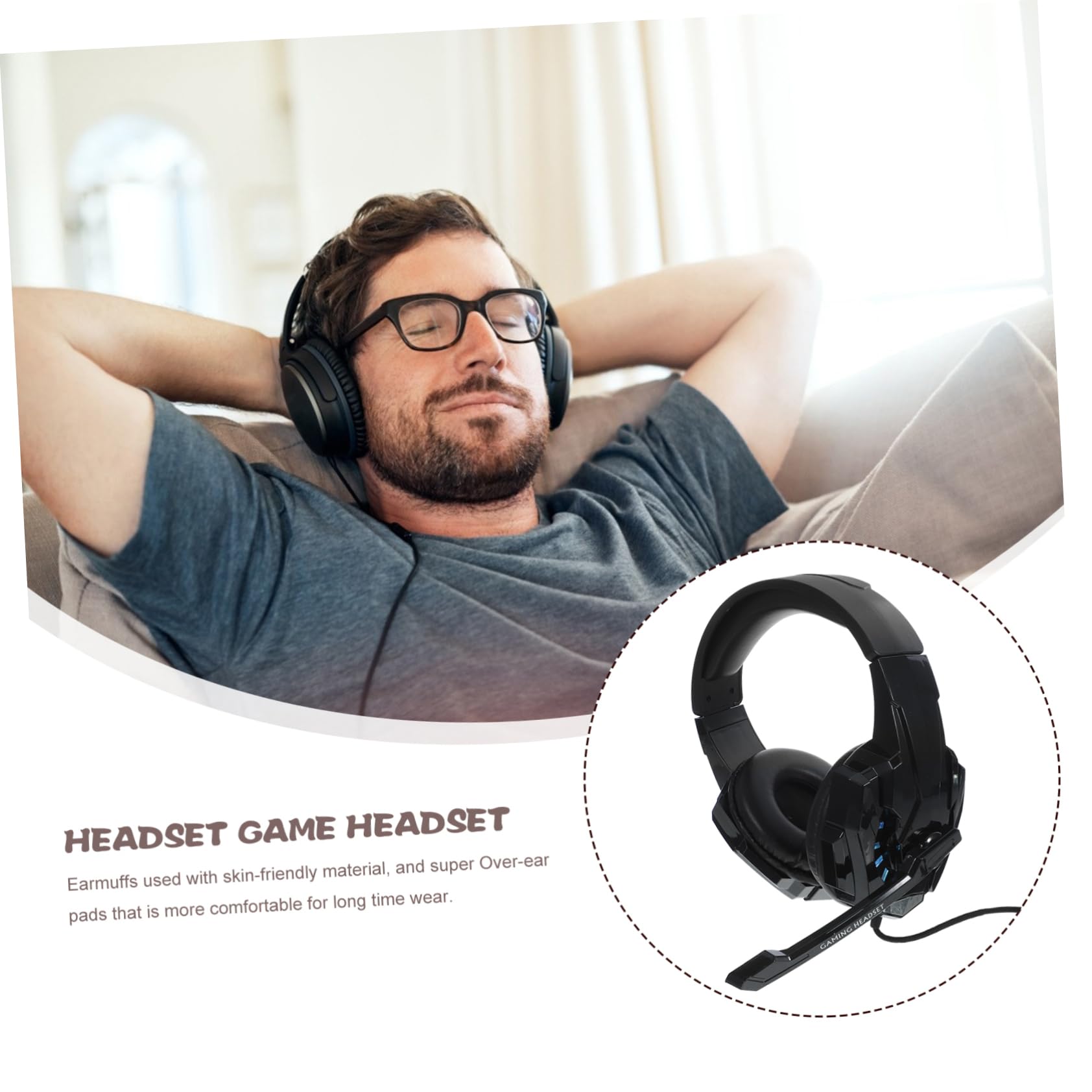 VILLFUL I3000 Gaming Headset with Microphone - Wired Over-Ear Esports Headphones with RGB Lighting, Noise Cancelling & Memory Foam Ear Cushions for PC, PS5, Xbox - Perfect for Competitive Gaming & Long Sessions
