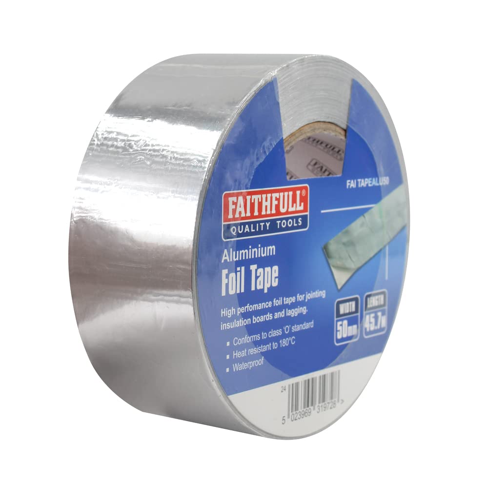 FAITAPEALU50 Heat Resistant Aluminum Foil Tape - 50mm x 45.7M (2