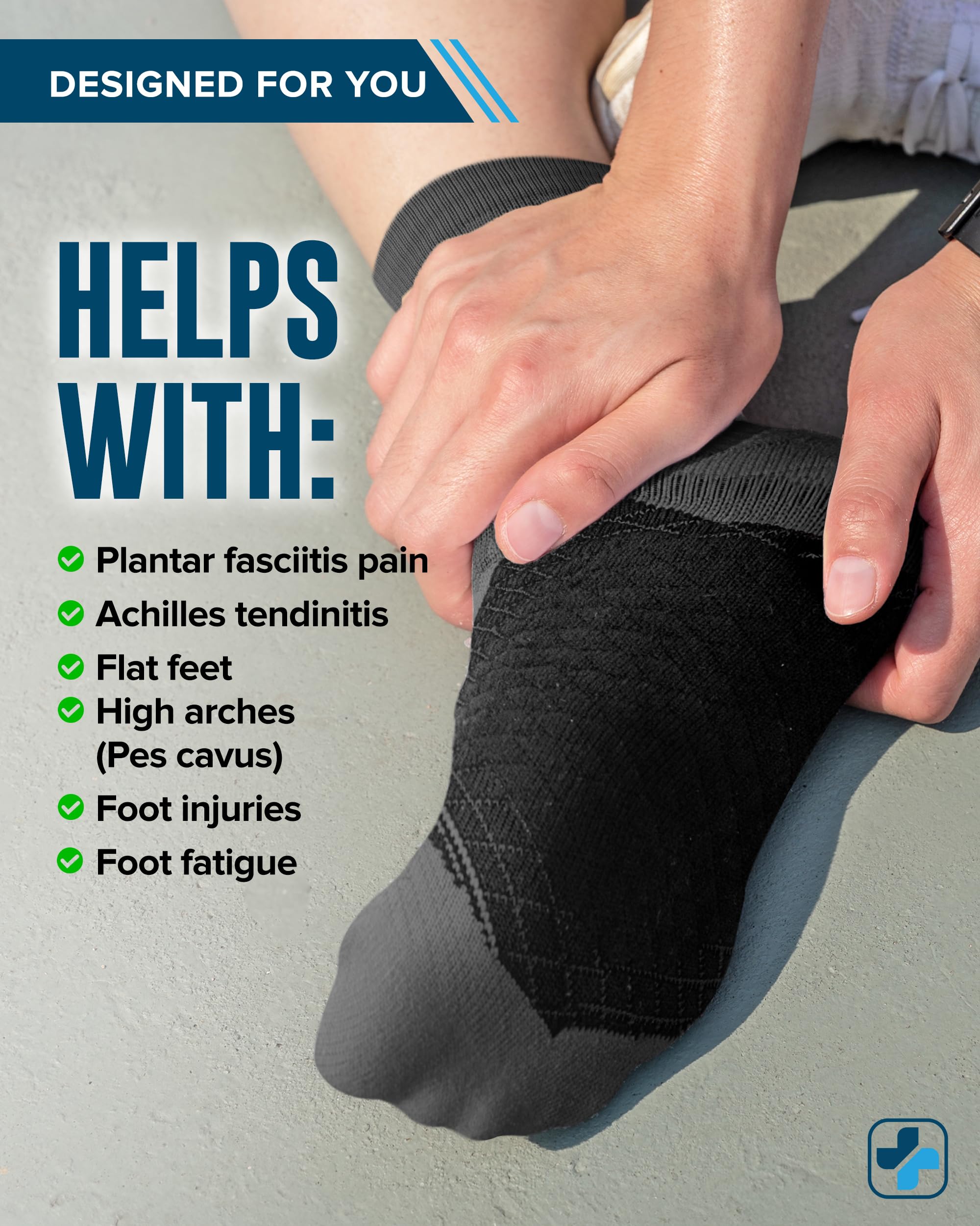 Doctor's Select Plantar Fasciitis Socks - 2 Pairs | Compression Socks for Foot Pain Relief & Arch Support | Best for Running, Walking & Daily Comfort