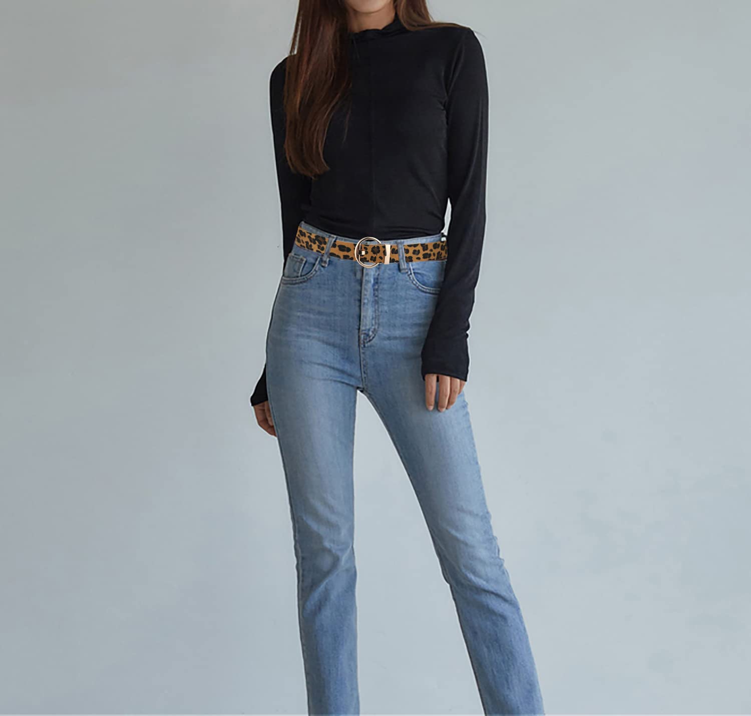 Women's Leather Belts - Fashion Waist Belts for Dresses & Jeans with Gold Buckle - Perfect for Office, Casual Wear & Special Occasions