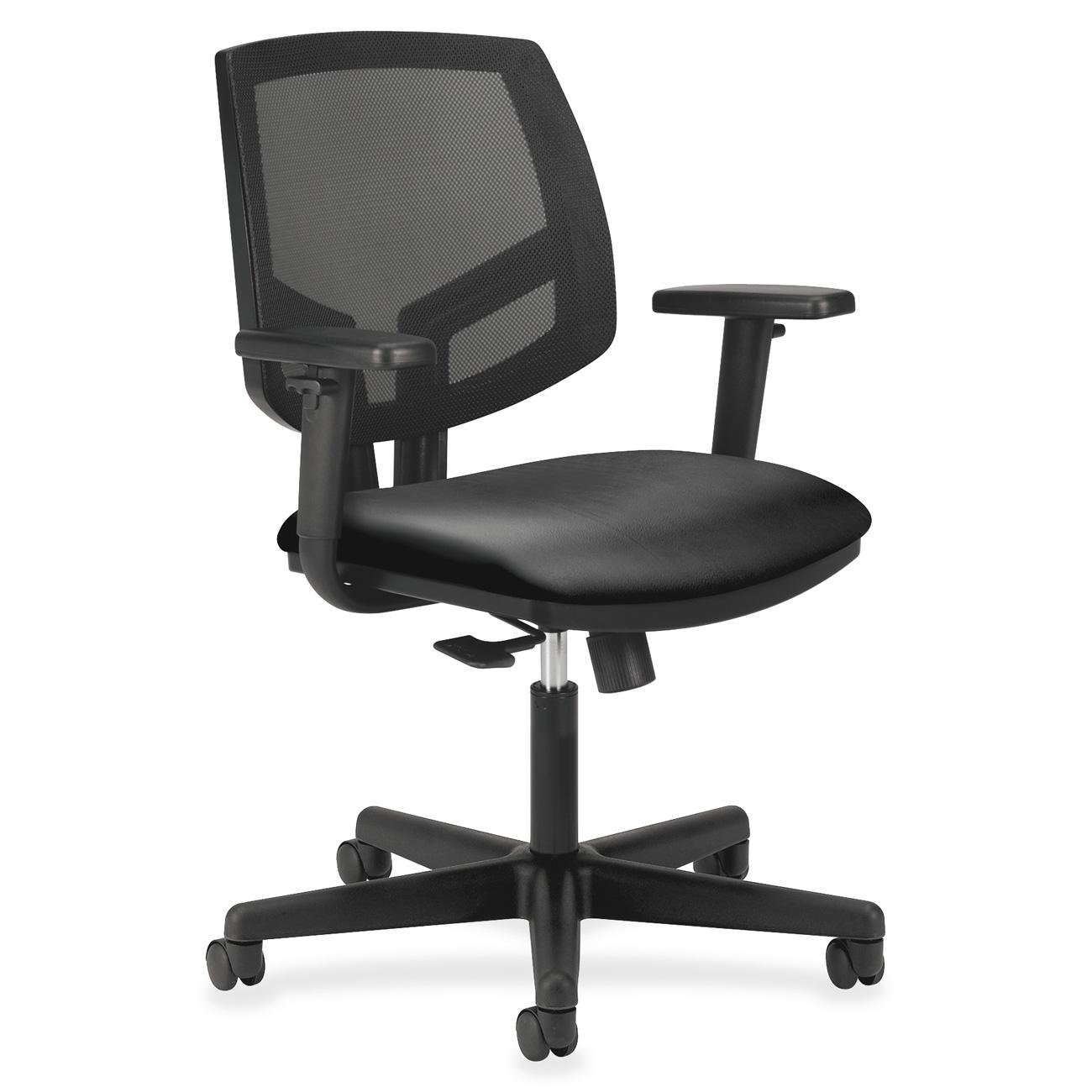 HON Volt Task Chair - Ergonomic Mesh Back & Leather Seat Office Chair for Desk Work - Comfortable Computer Chair for Home & Office Use (Model H5711) - Perfect for Long Hours of Sitting, Typing & Video Calls
