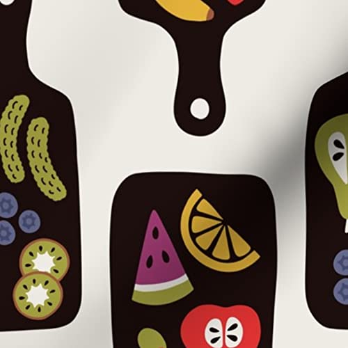 Premium Spoonflower Fabric - Charcuterie Board Food Print on Soft Minky Fabric by The Yard - Perfect for Sewing Baby Blankets, Quilt Backing & Plush Projects - Ideal for Nursery Decor, DIY Gifts & Cozy Home Textiles
