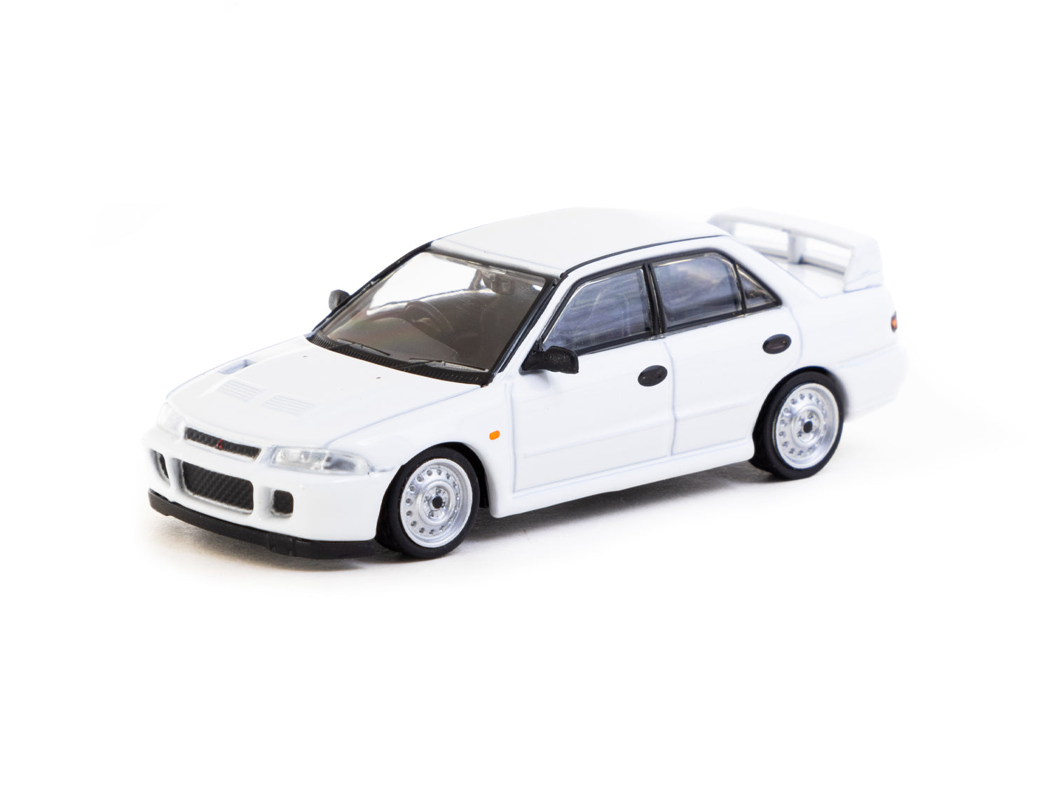 Tarmac Works 1/64 Scale Mitsubishi Lancer RS Evolution II Diecast Model Car - White Malaysia Special Edition Collectible for Car Enthusiasts | Perfect for Display, Gifts & Racing Collections