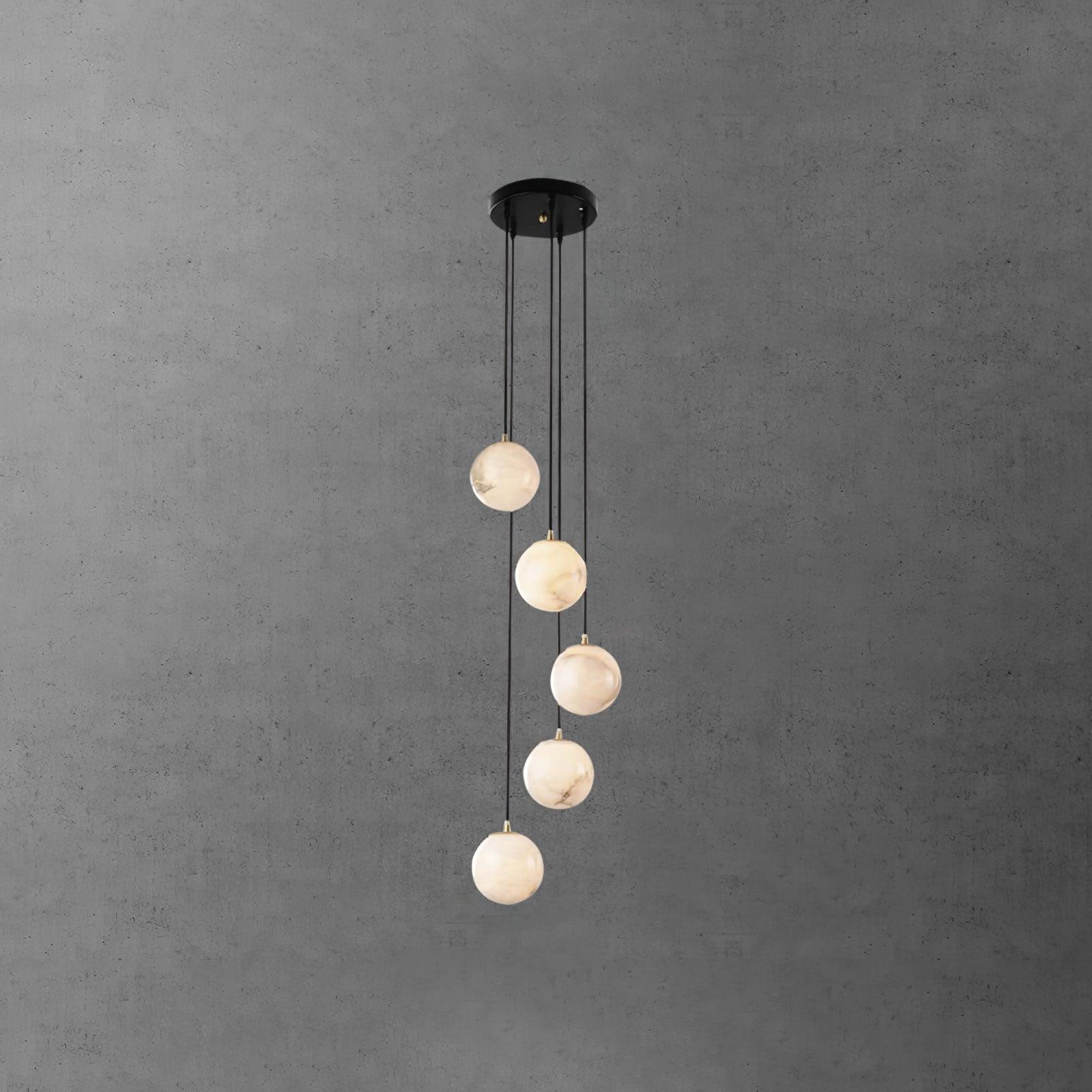 Elegant Alabaster Balls Cluster Chandelier - Modern Crystal Ceiling Light Fixture for Dining Room, Living Room & Bedroom Decor