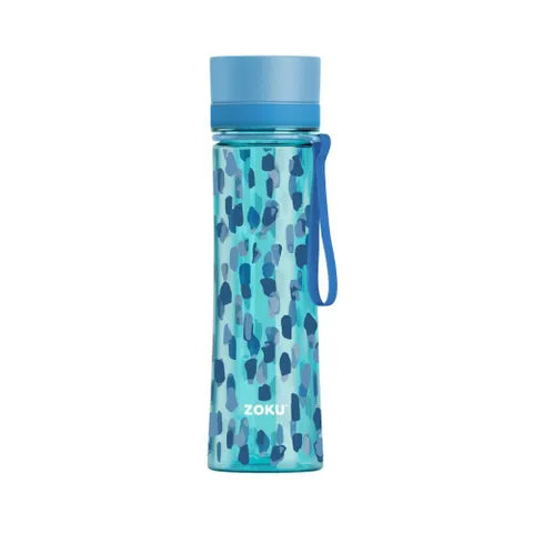 Zoku Tritan BPA-Free Water Bottle 600ml (20oz) - Leakproof & Durable Aqua Dot Design - Perfect for Gym, Hiking, Travel & Everyday Hydration