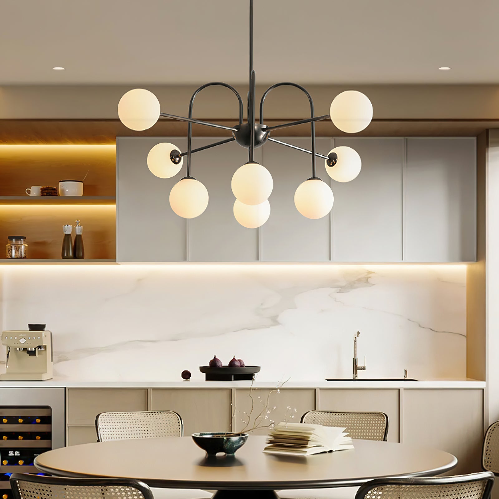 Hayes Bubble Chandelier - Modern Crystal Ceiling Light Fixture for Dining Room, Bedroom, Living Room | Elegant Lighting Decor for Home & Office