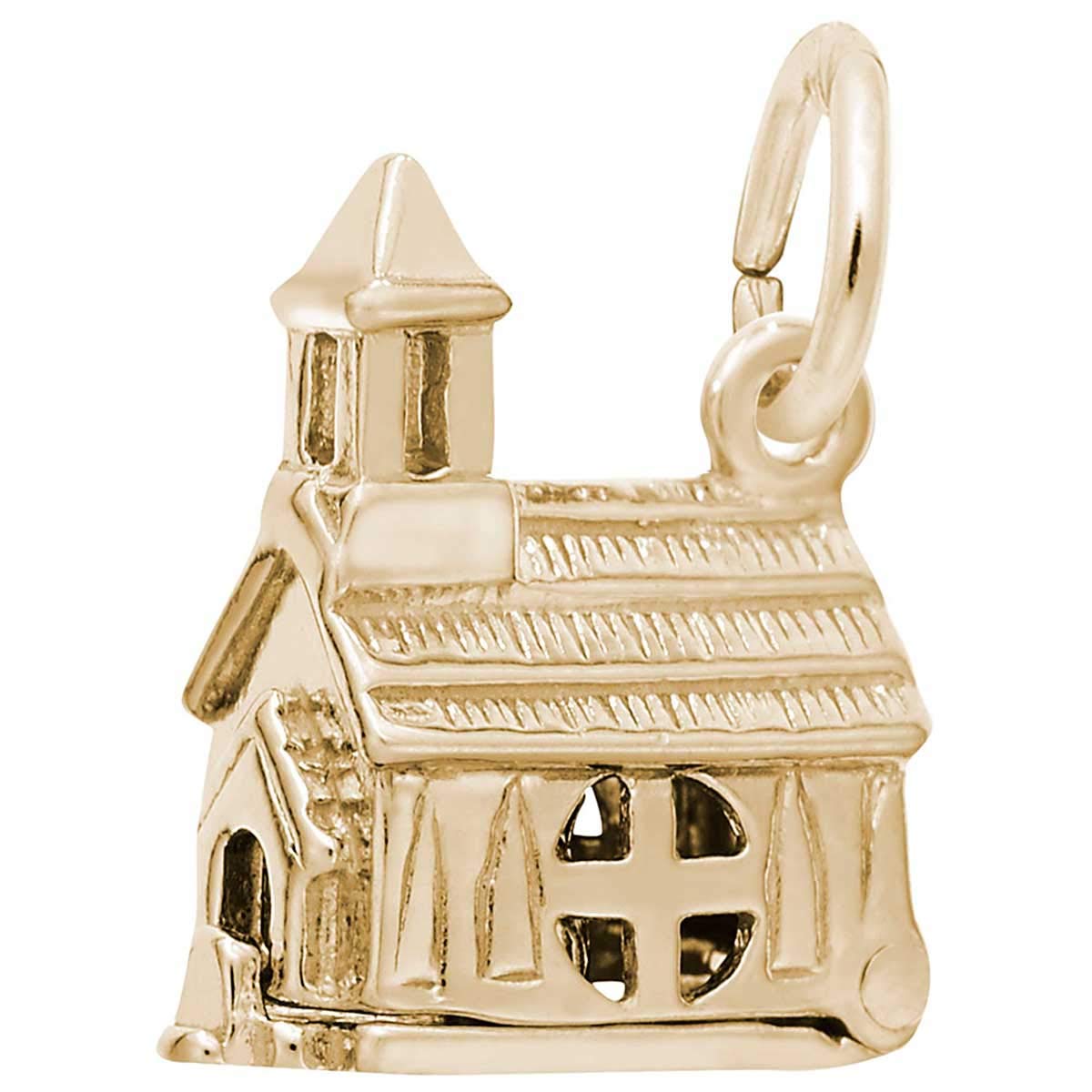 Rembrandt Charms Church Charm - Elegant Religious Jewelry for Women, Sterling Silver Cross Pendant Necklace - Perfect for Church, Weddings, Baptisms & Daily Wear