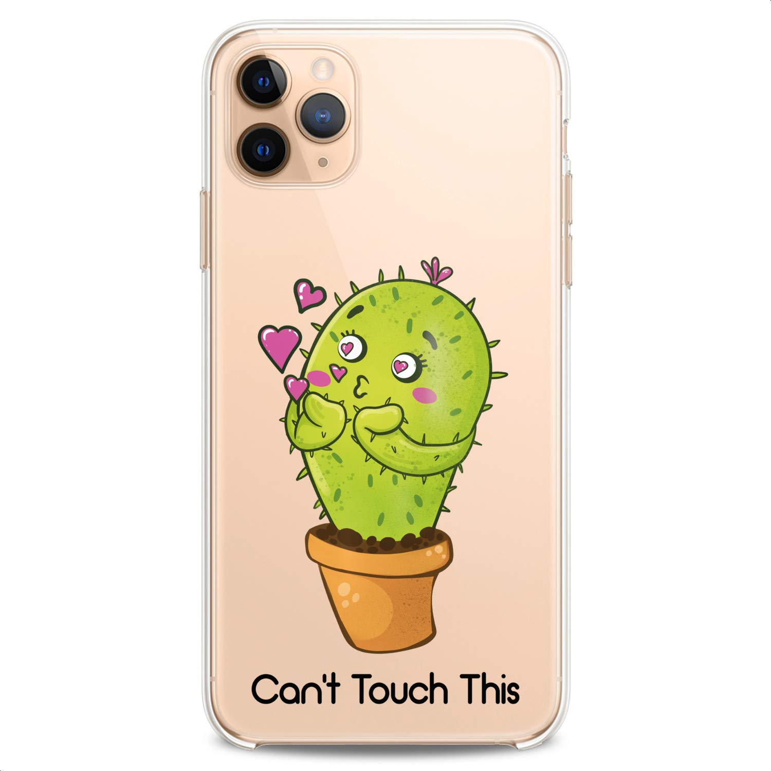 Premium TPU Phone Case for iPhone 16/15/14/13/12/11 Pro Max/Plus/Mini/Xs/Xr/X/8/7/6/5/SE - Cute Cactus Design Slim Flexible Silicone Cover with Kawaii Green Print - Perfect for Women Girls Daily Use Outdoor Travel Protection