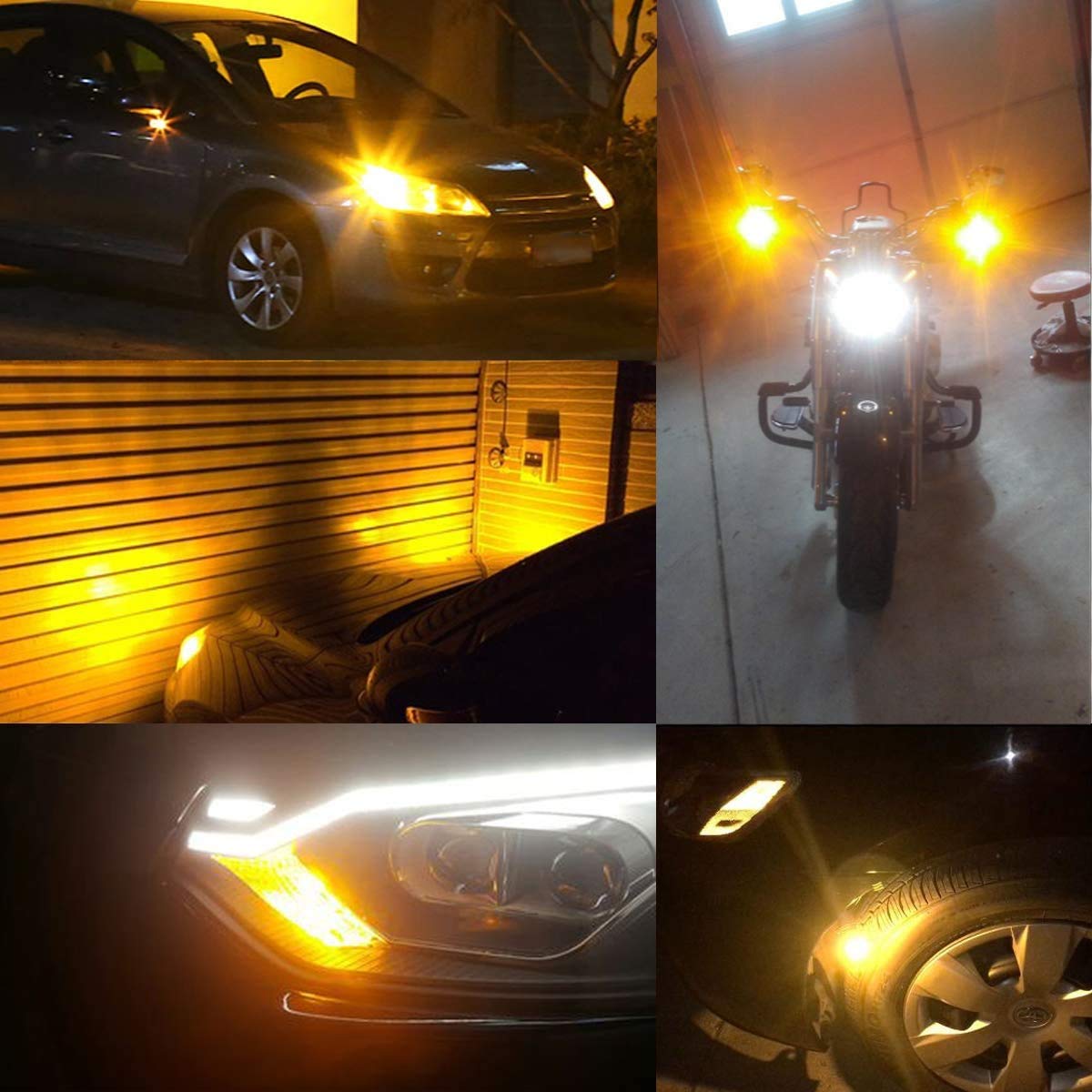 LivTee 7443 7440 7444 T20 LED Bulbs - Super Bright Amber Yellow Turn Signal Blinker Lights Replacement for Cars, Trucks & Motorcycles - Enhanced Visibility for Safe Driving