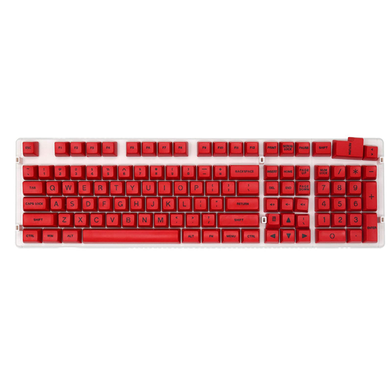 OCUhome 108Pcs Red PBT Keycaps for Mechanical Keyboard - Durable Lightproof ABS Key Caps Replacement Set for Gaming & Typing (Red) - Perfect for PC, Laptop & Office Use