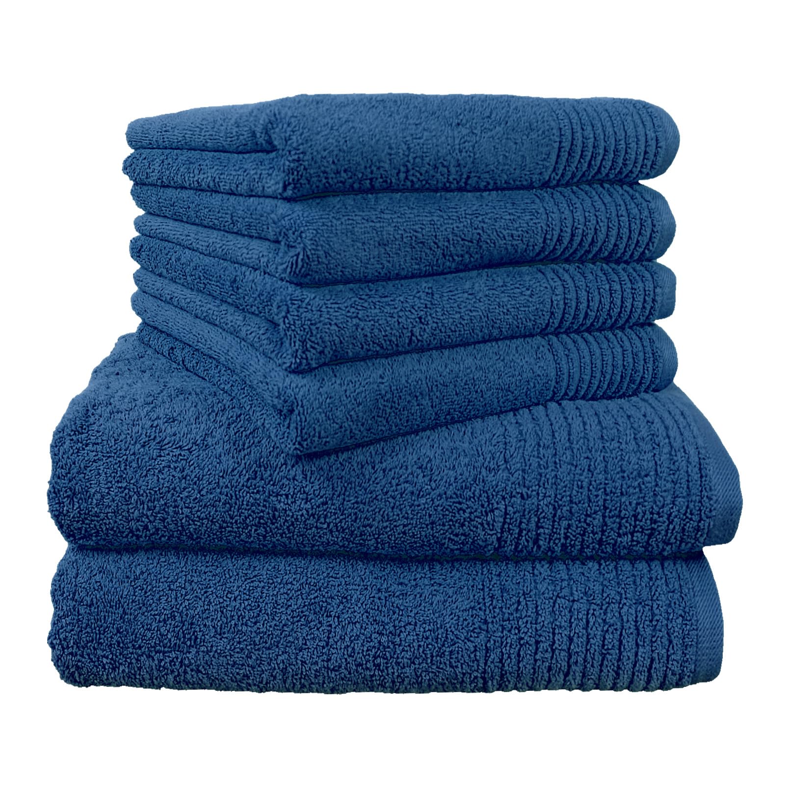 Premium 4-Piece Bath & Hand Towel Set - 2 Large 70x120cm Bath Towels & 4 Soft 50x100cm Hand Towels in Blue - Luxury Cotton Bathroom Towels for Spa, Hotel & Home Use