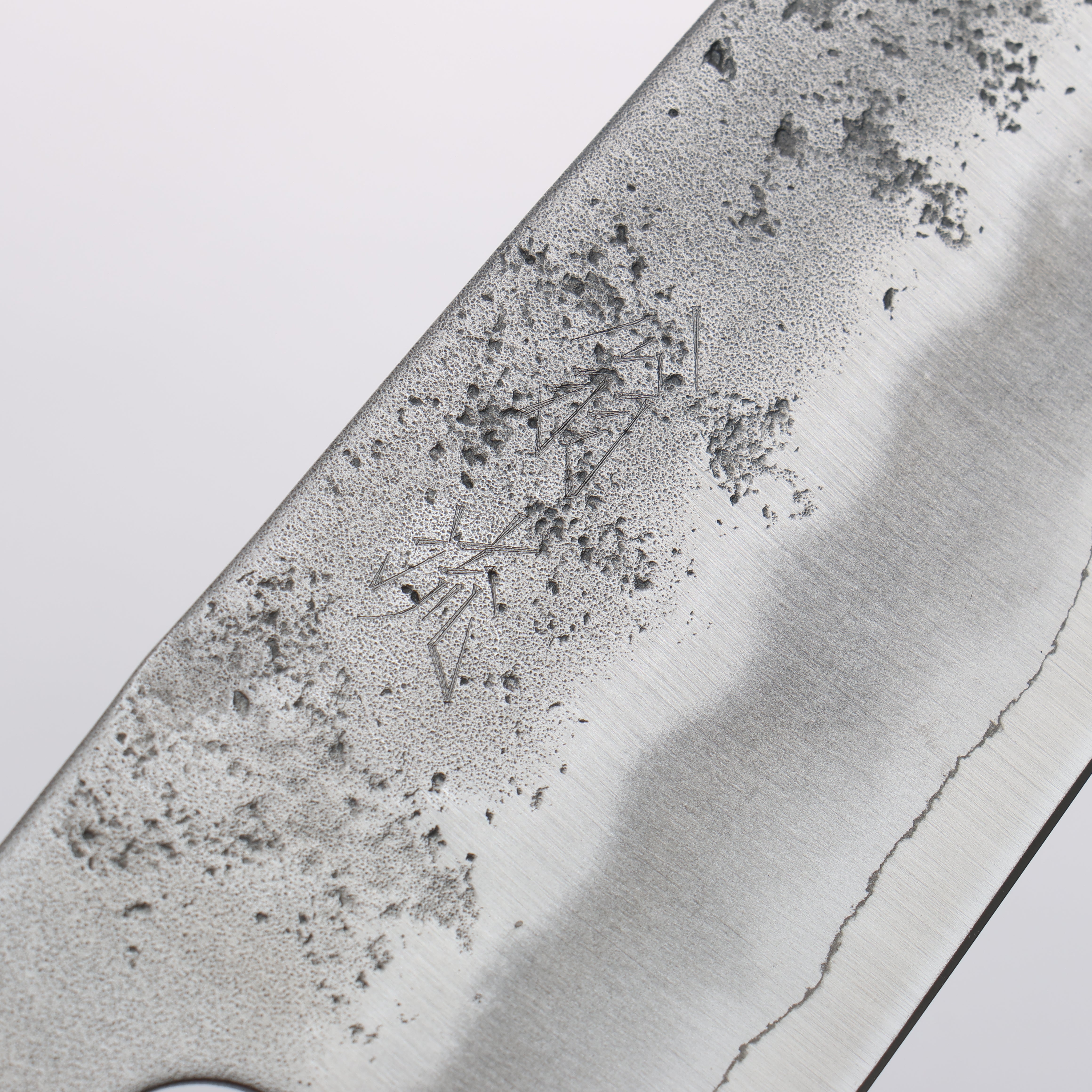 Premium Oul Silver Steel No.3 Nashiji Santoku Knife 165mm with Burnt Oak Handle - Japanese Chef Knife for Slicing, Dicing & Chopping Vegetables, Meat & Fish