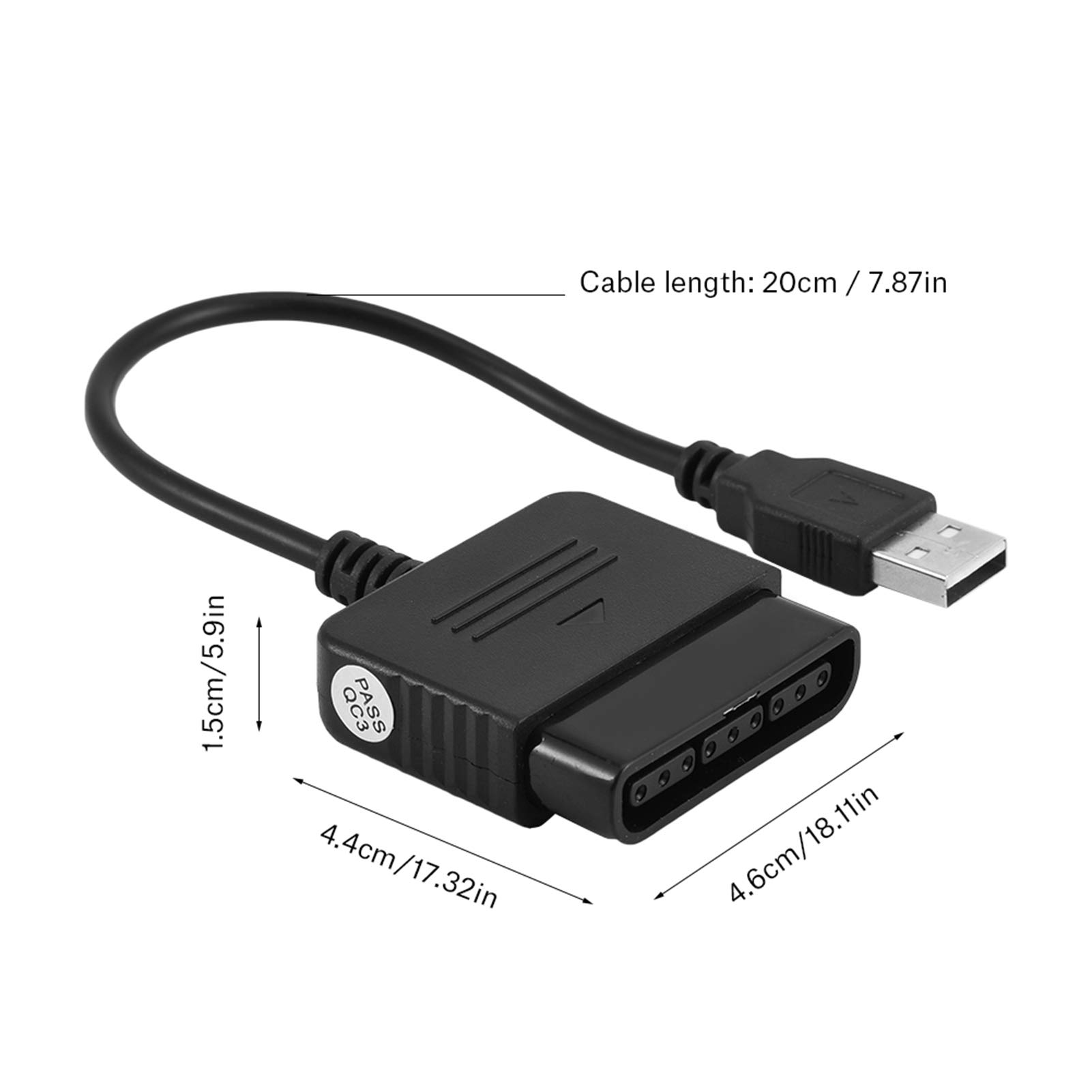 PS3 & PC Controller Adapter with Dual Vibration Feedback - Compatible with Sony PlayStation 3 & Windows PC (Wired/Wireless) - Perfect for Gaming, Emulation & Retro Console Play