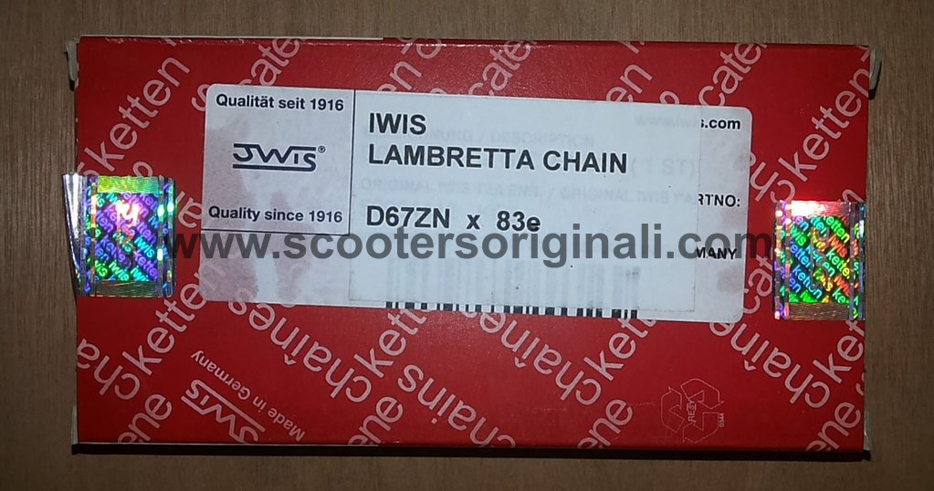 Lambretta Chain 83 Link High Performance Motorcycle Chain - IWIS Premium Quality for Scooters & Motorcycles | Durable & Smooth Ride for Urban Commuting & Long-Distance Travel