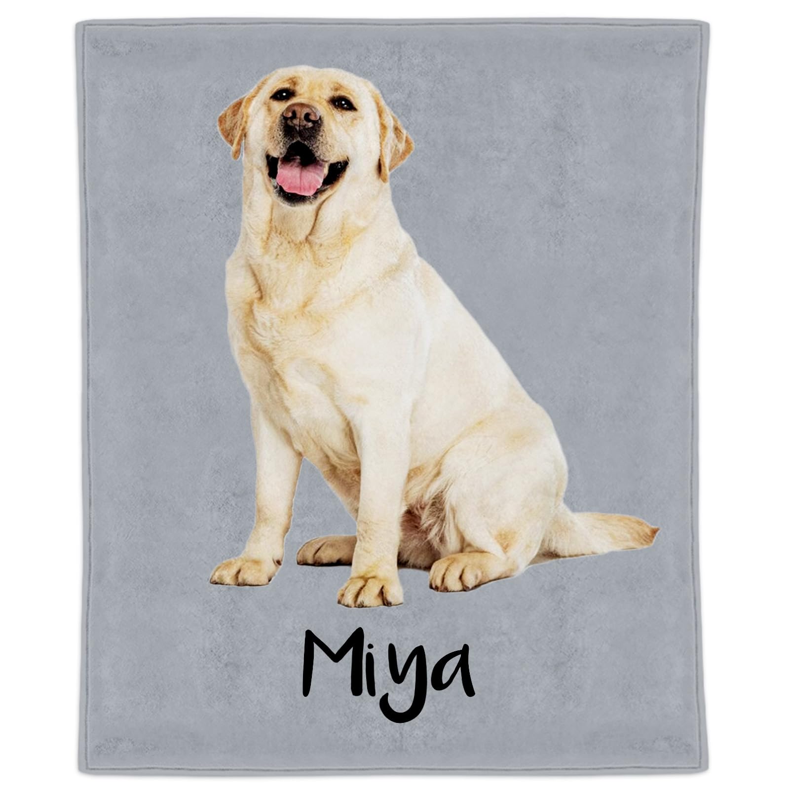 Custom Personalized Dog Portrait Blanket with Photos & Name - Soft Flannel Memorial Gift for Pet Lovers - Printed in USA - Perfect for Bed, Sofa & Travel - Thoughtful Gift for Dog & Cat Owners