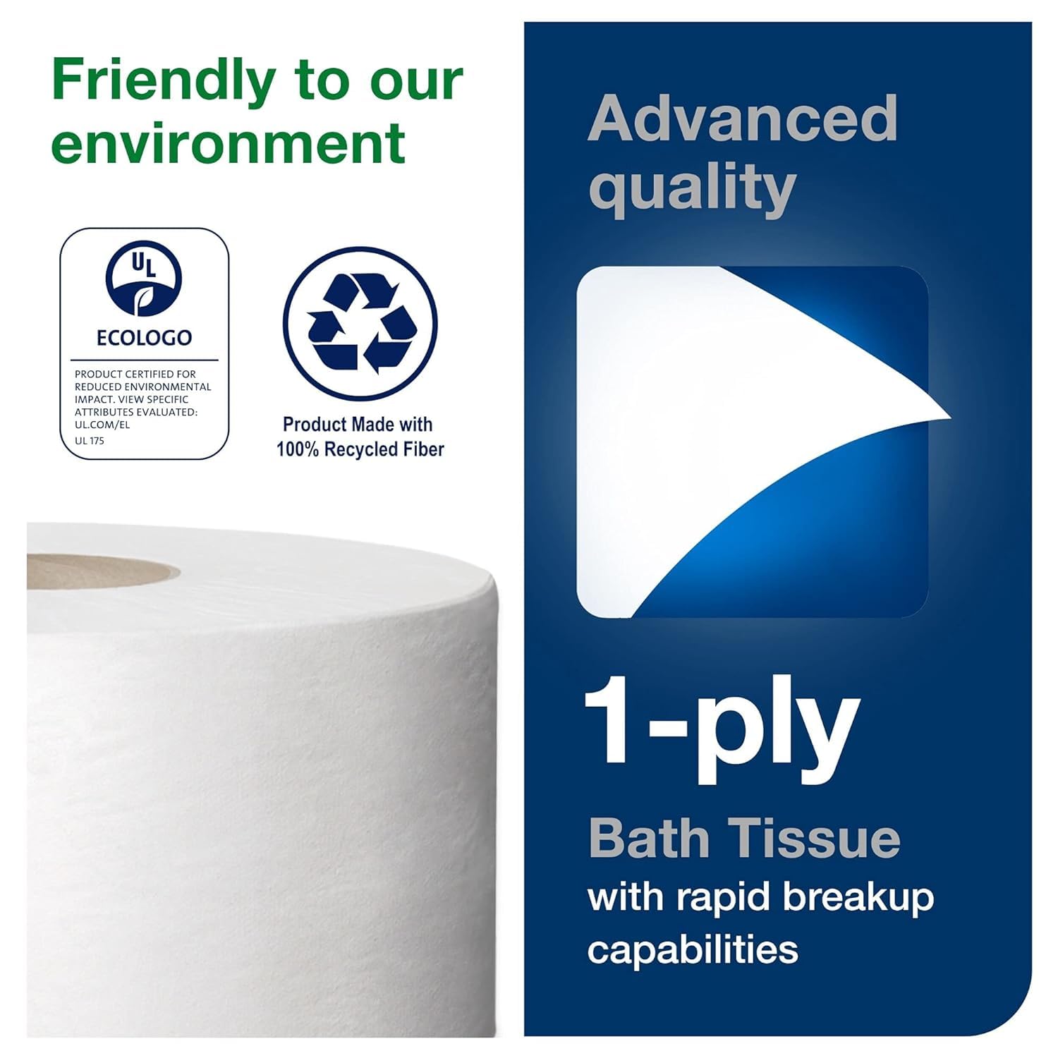 Tork Mini Jumbo Bath Tissue Roll Dispenser - White T2 with 12 x 1200 Sheet Refill | Advanced White Toilet Paper Holder for Home, Office & Commercial Use | Space-Saving Bathroom Solution