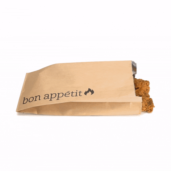 Premium Kraft Paper Foil Bags with Bon Appetit Print - 5.5