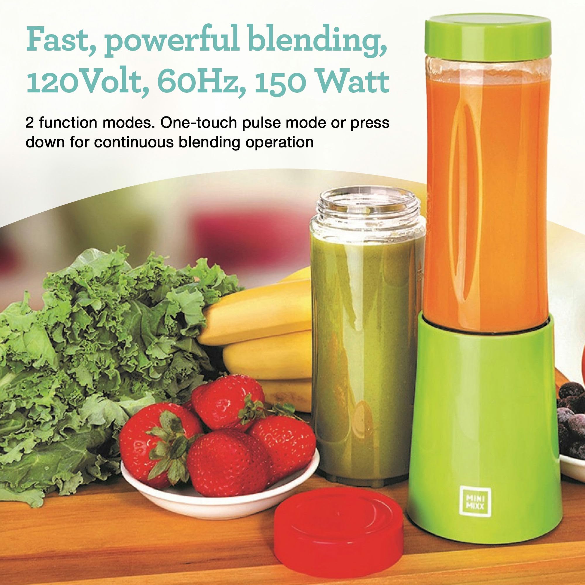 Euro Cuisine MM1R Personal Blender - Compact & Portable Mini Blender for Smoothies, Protein Shakes, Baby Food & Meal Prep - Single Serve Travel Blender with 20oz BPA-Free Cup - Perfect for Home, Office & Gym Use - Red