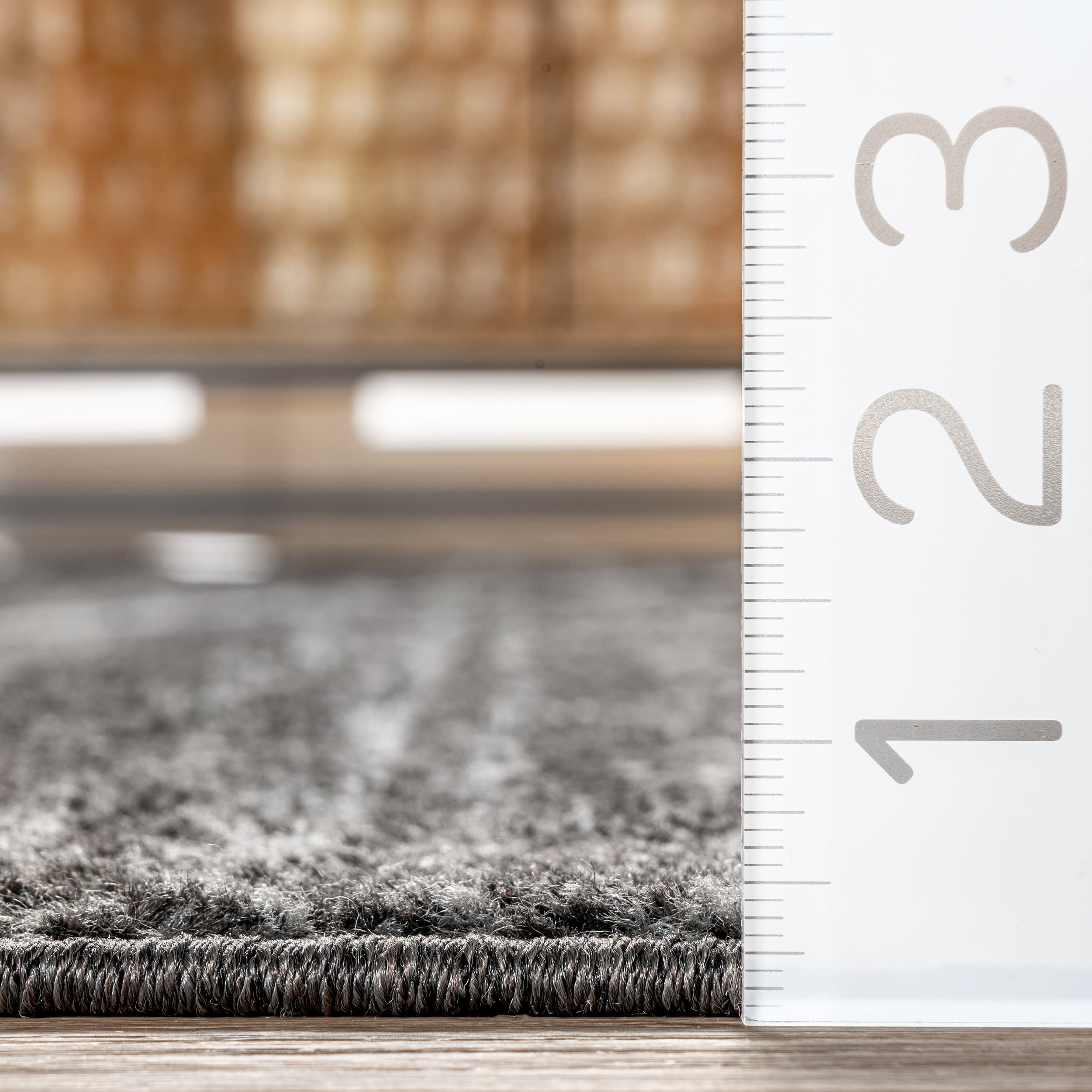 Broken Lattice Pattern Area Rug in Charcoal - Perfect for Living Room, Bedroom or Office Decor