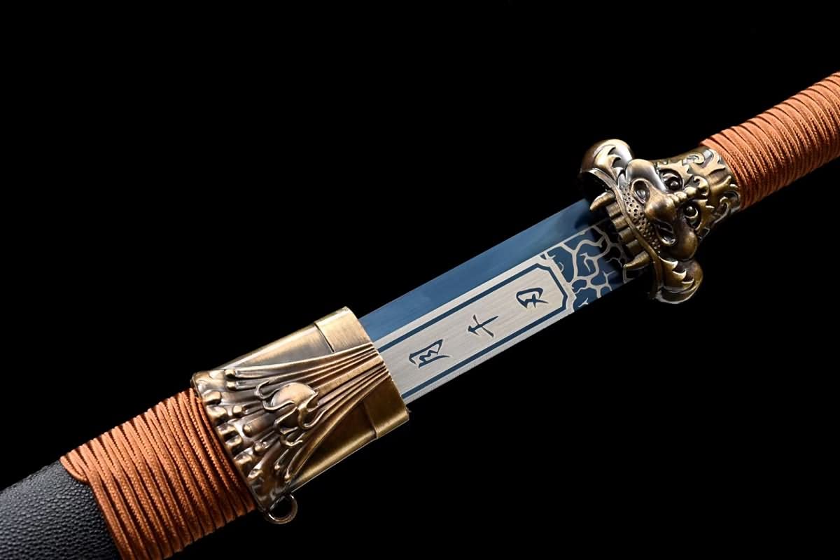 Battle Ready Dragon Tang Dao Sword - Forged High Carbon Steel Full Tang Blade | Chinese Martial Arts Weapon for Training, Display & Collection