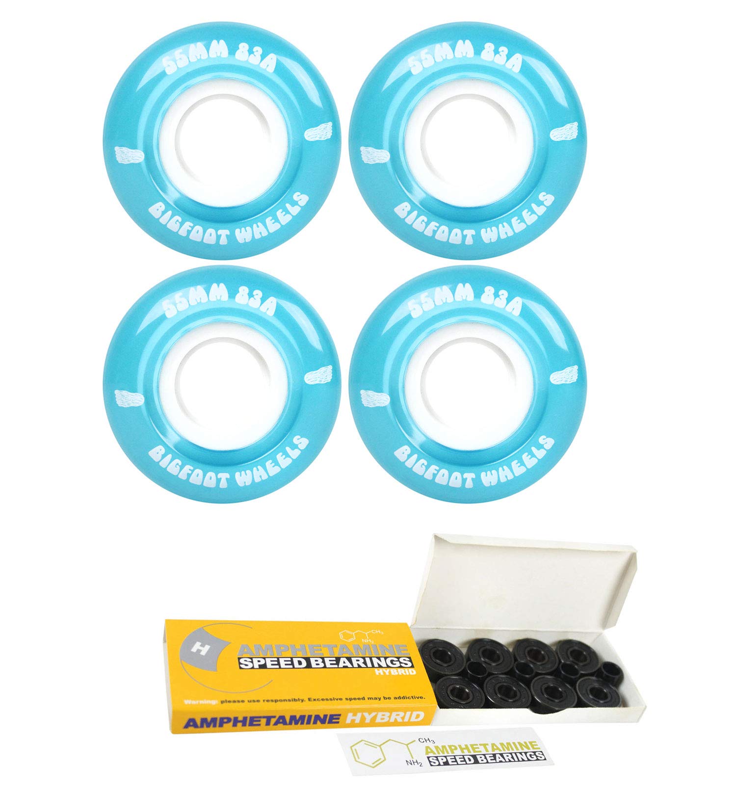 Bigfoot 83A Soft Skateboard Wheels for Street Cruising & Filming - High Performance with Ceramic Bearings - Perfect for Smooth Rides & Professional Skate Videos