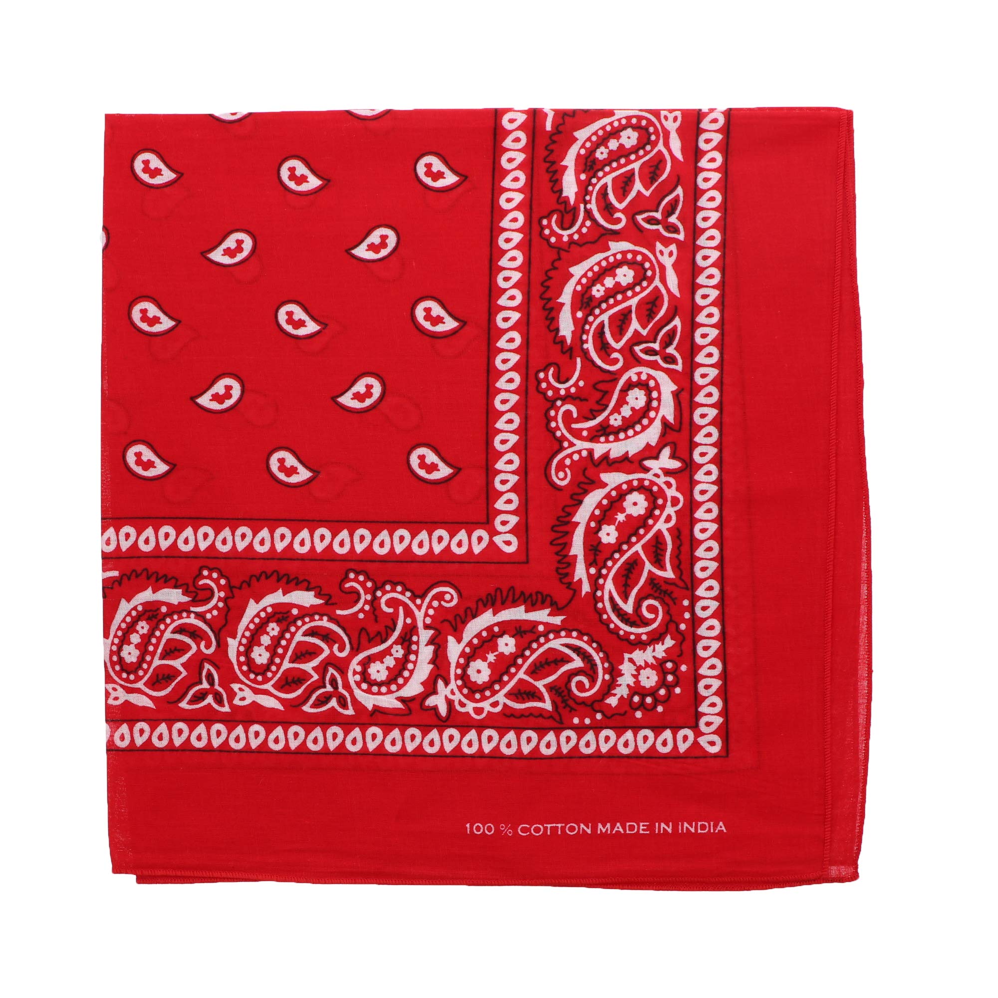 Motique Extra Large Paisley Bandana Scarf - 27x27 Inch Cotton Fashion Accessory for Women & Men | Perfect for Western Style, Headwear, Neckwear, DIY Crafts & Outdoor Activities