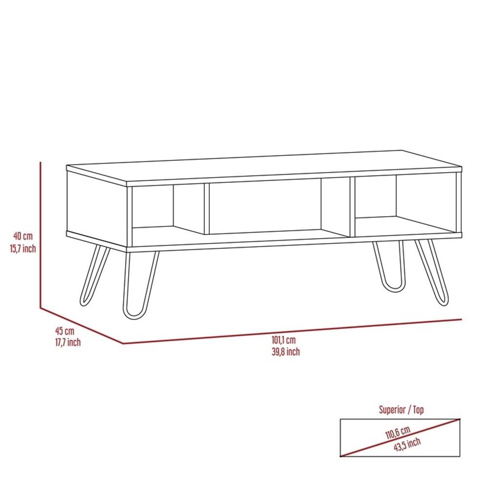 Modern Espresso Engineered Wood Coffee Table - Trent Home Contemporary Living Room Furniture for Small Spaces & Apartments