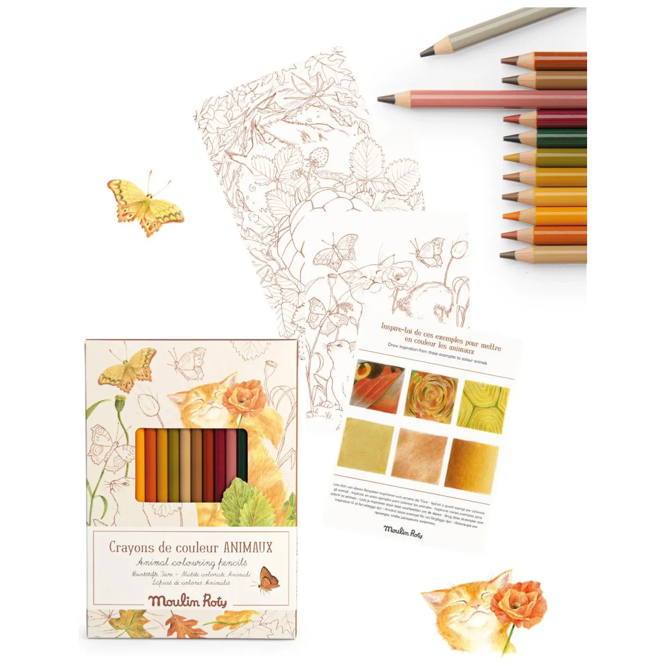 12 Vibrant Animal-Themed Colored Pencils for Kids - Perfect for School, Art Projects & Creative Drawing Activities