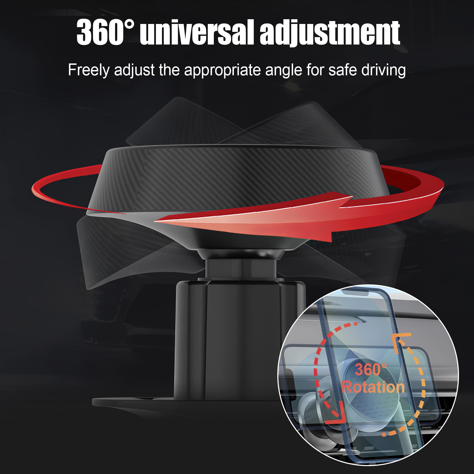 **Amiss Magnetic Car Phone Holder - 6 Strong Magnets for Secure Grip, Hands-Free Air Vent Mount for iPhone, Samsung, Smartphones & Tablets - Perfect for Driving, Navigation & Road Trips**