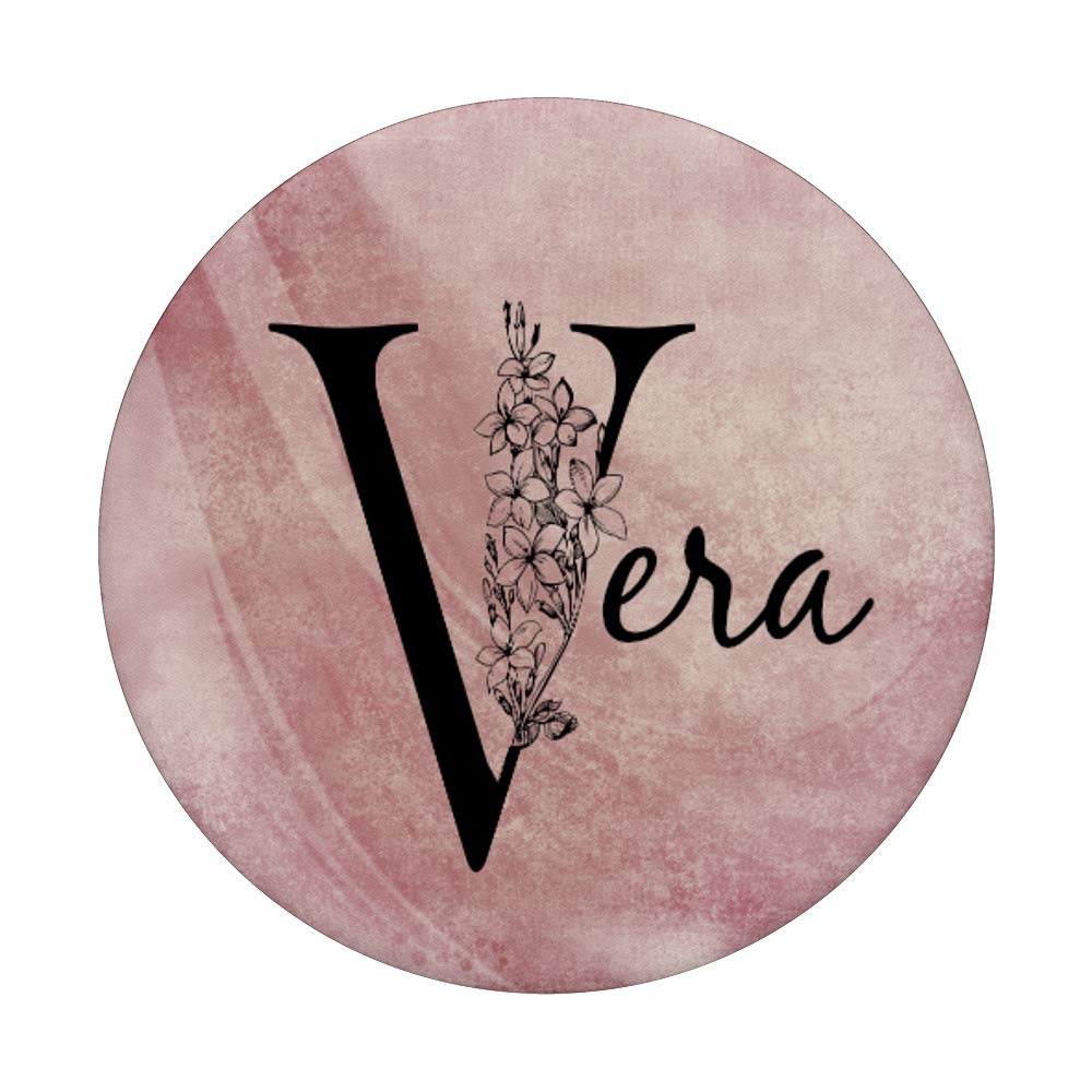 Vera Personalized Name Floral Rose Pink Grunge Design T-Shirt - Custom Name Women's Top for Casual Wear, Date Night & Gift Giving