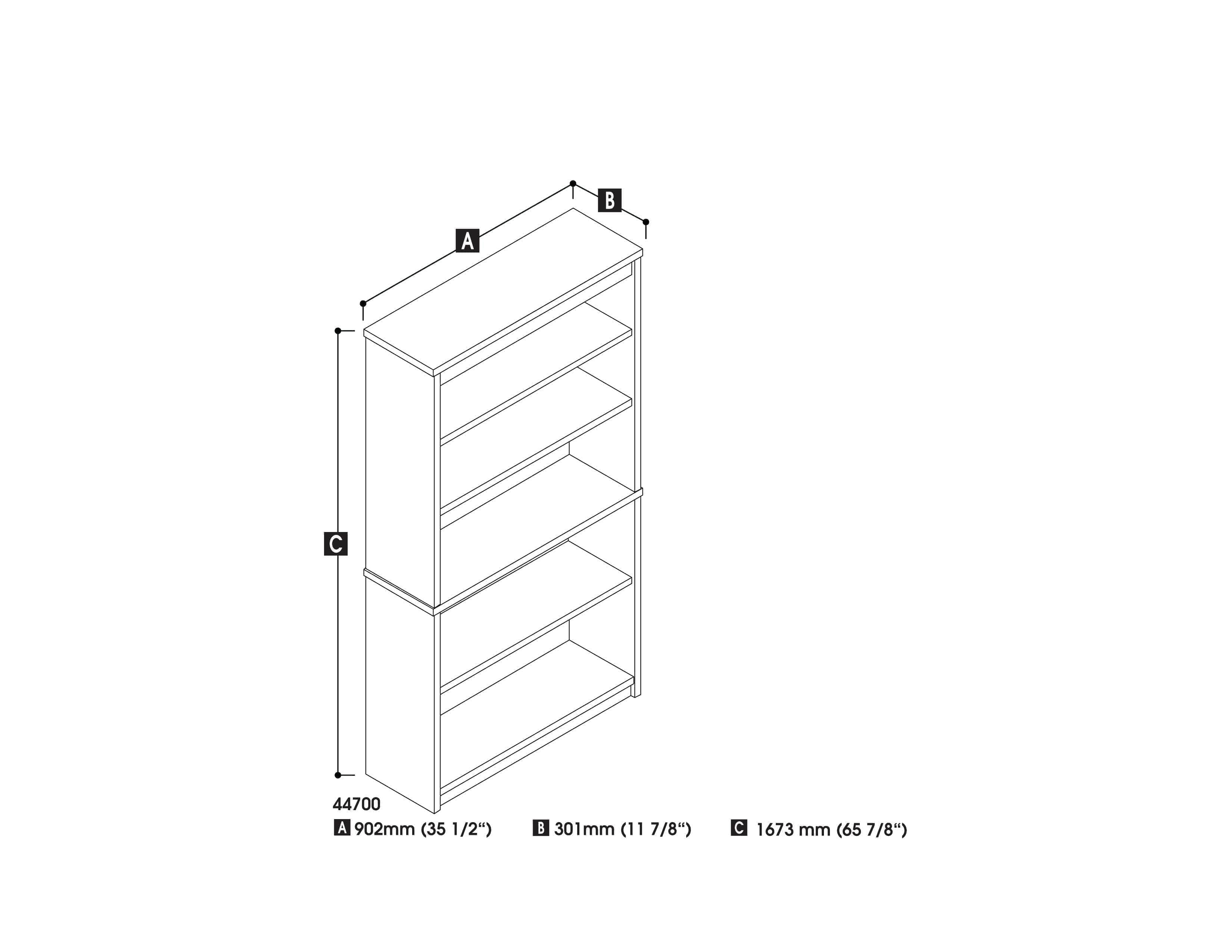 Uptown II Bookcase - 6 Stylish Colors for Home & Office Storage | Modern Bookshelf for Living Room, Bedroom & Study