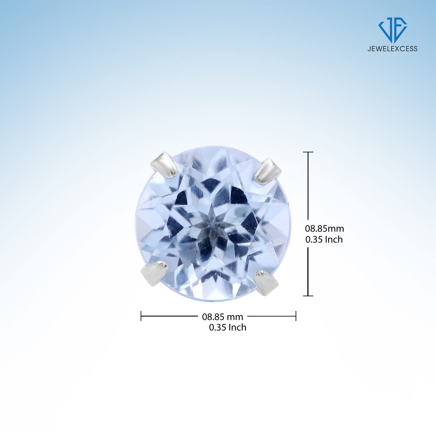 4.20 CTW Sky Blue Topaz Sterling Silver Stud Earrings for Women | Hypoallergenic .925 Silver Round Cut Push Back Earrings | Perfect for Weddings, Parties & Everyday Wear