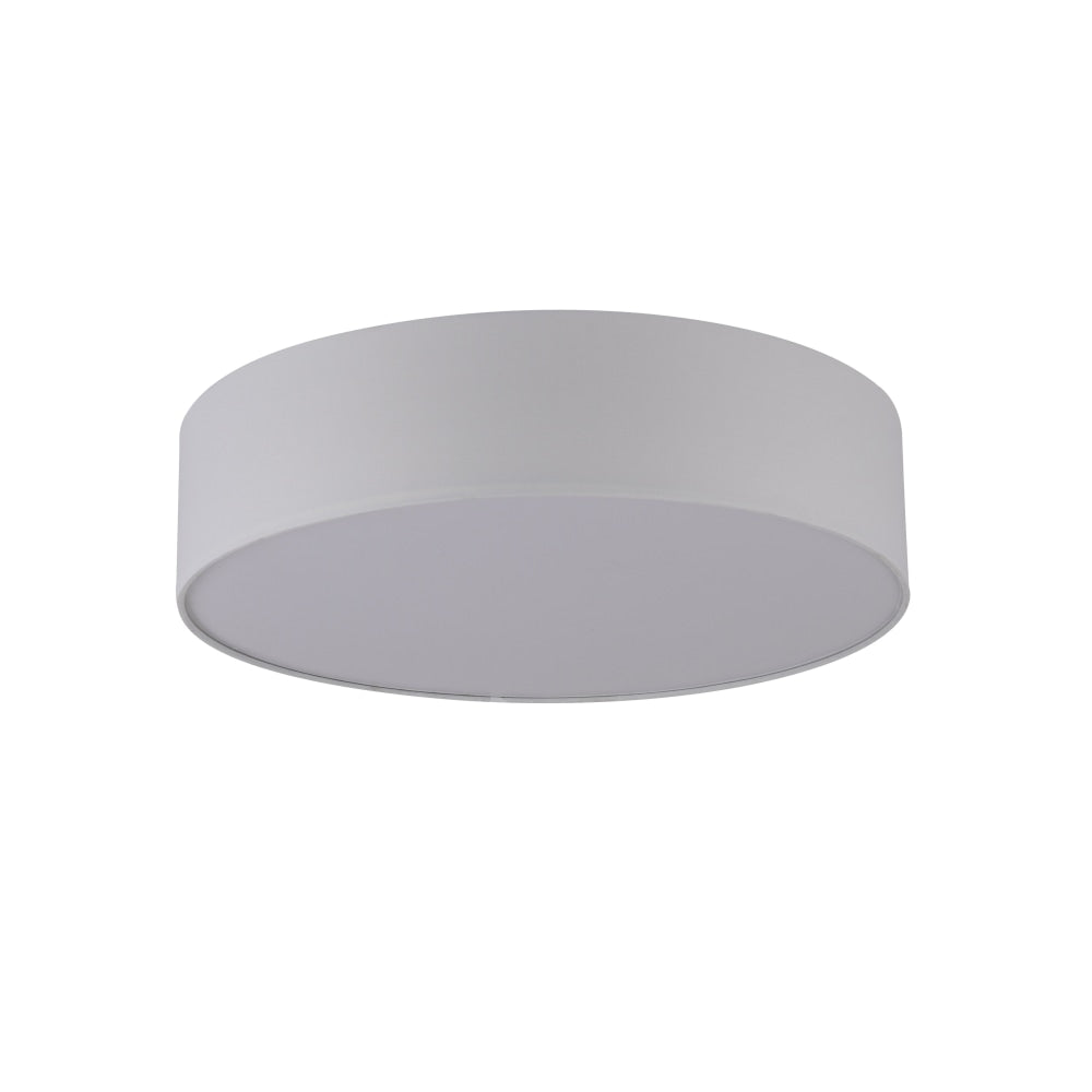 Apollo 3LT Round Ceiling Light with White Fabric Shade - Modern Flush Mount Lighting for Bedroom, Living Room & Kitchen