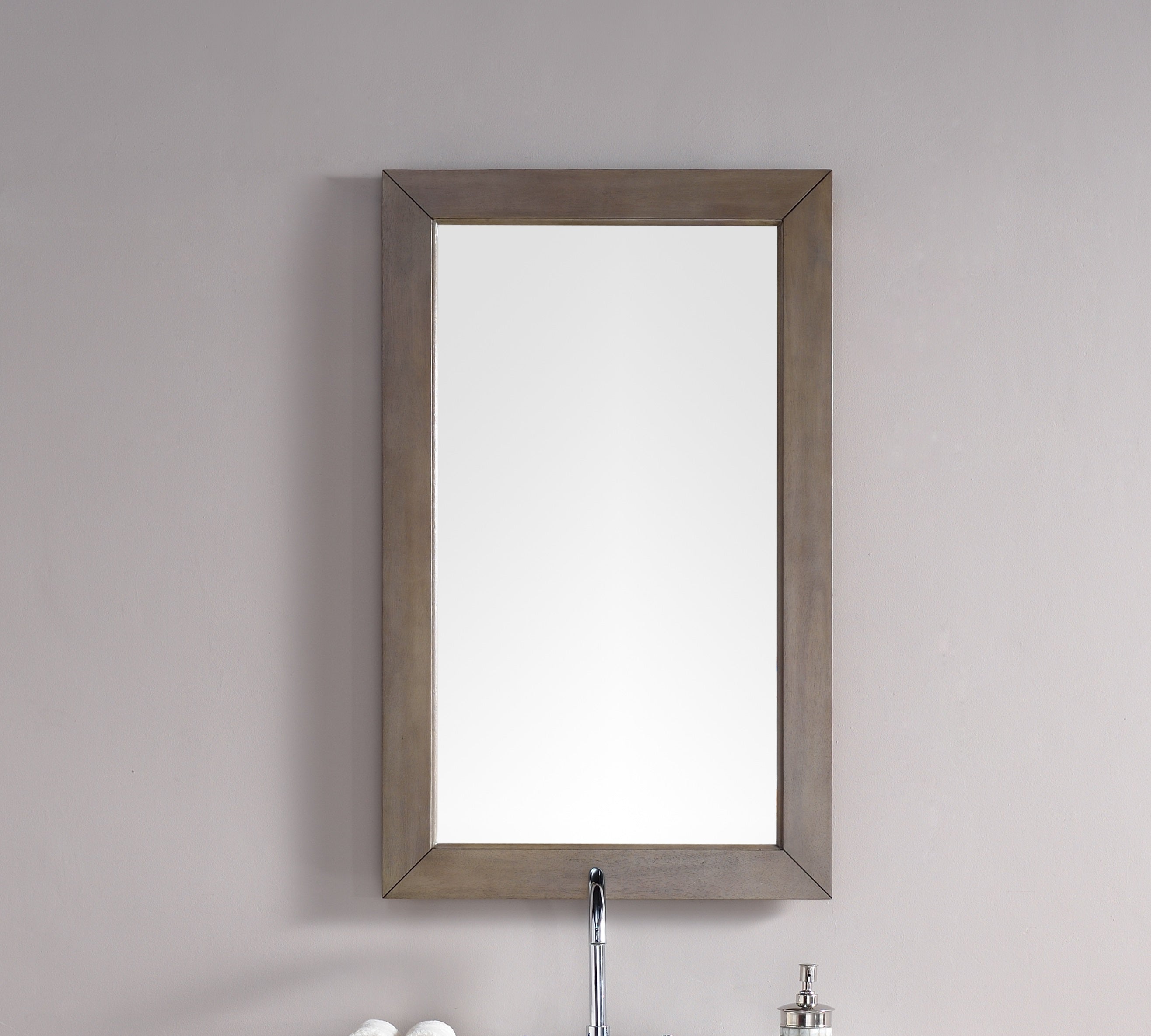 Chicago 26 Mirror - Whitewashed Walnut Finish | Vintage Style Wall Mirror for Living Room, Bedroom & Entryway Decor