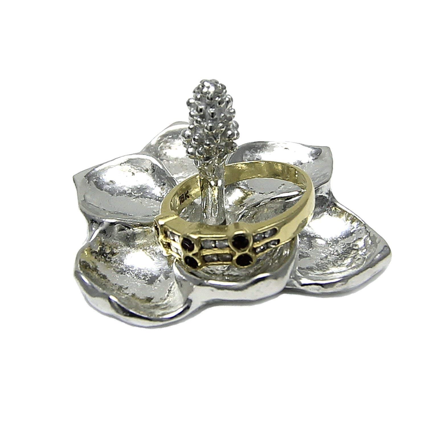 Pewter Magnolia Flower Ring Holder - Handcrafted Jewelry Organizer for Women - Elegant Ring Stand with Gift Box & Story Card - Made in USA (Prime Shipping) | Perfect for Home Decor, Bridal Shower Gift, or Mother's Day Present
